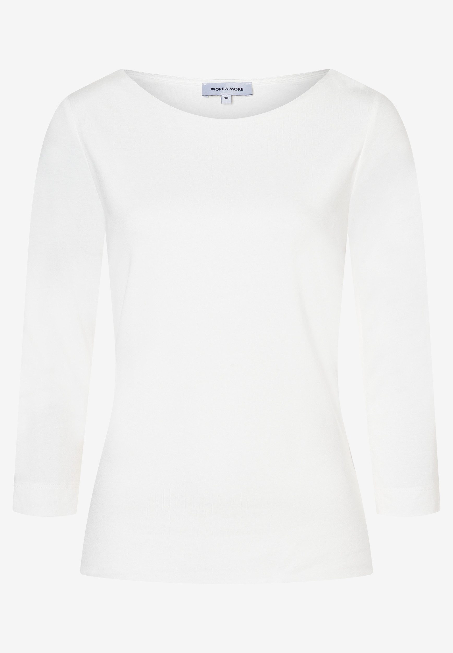 MORE&MORE Langarmshirt Basic Shirt with Sli günstig online kaufen