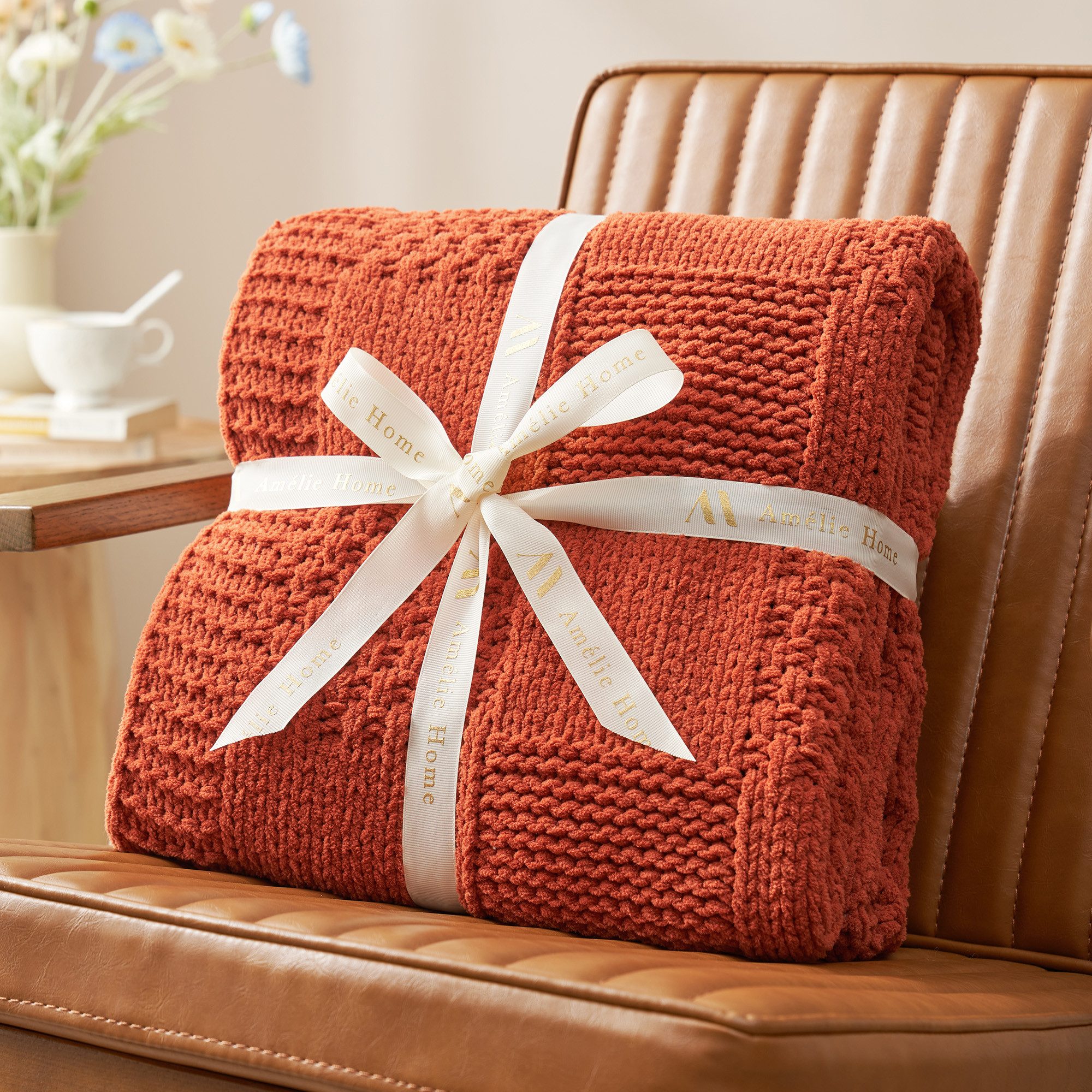 Amélie Home Tagesdecke Karierte Chenille Decke, günstig online kaufen