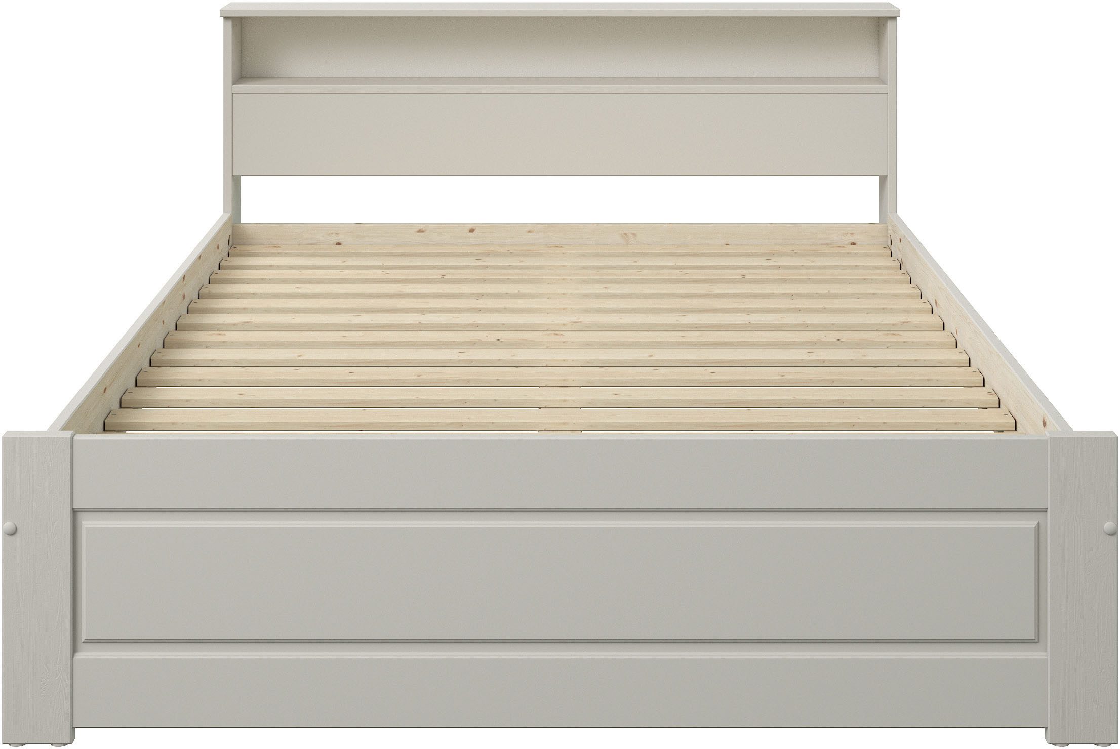 OTTO home Massivholzbett FLAVION, Jugendbett, Stauraum, FSC® zertifizierte Kiefer (Breite: 90, 140, 180), Qualitätsprodukt, Regal, Kassettenoptik, Schublade opt – Bild 5 von 5
