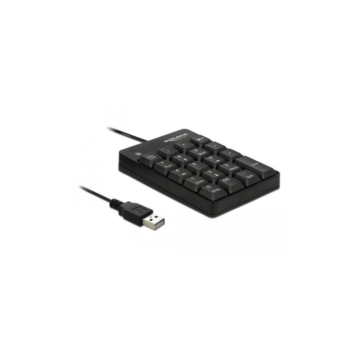 Delock USB Nummernblock 19 Tasten schwarz Tastatur
