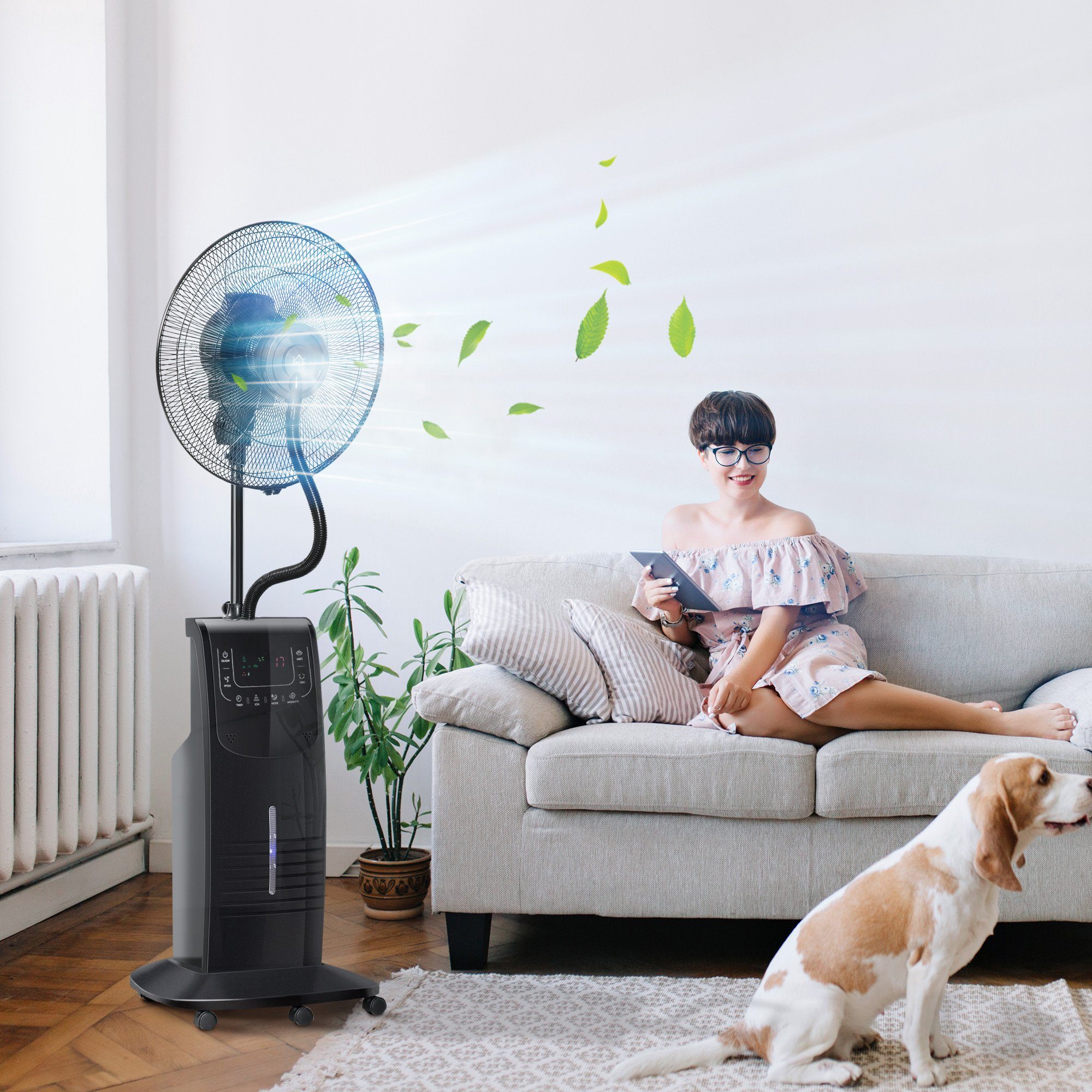 HOMCOM Standventilator mit 3,1 Liter Wasserkühlung günstig online kaufen