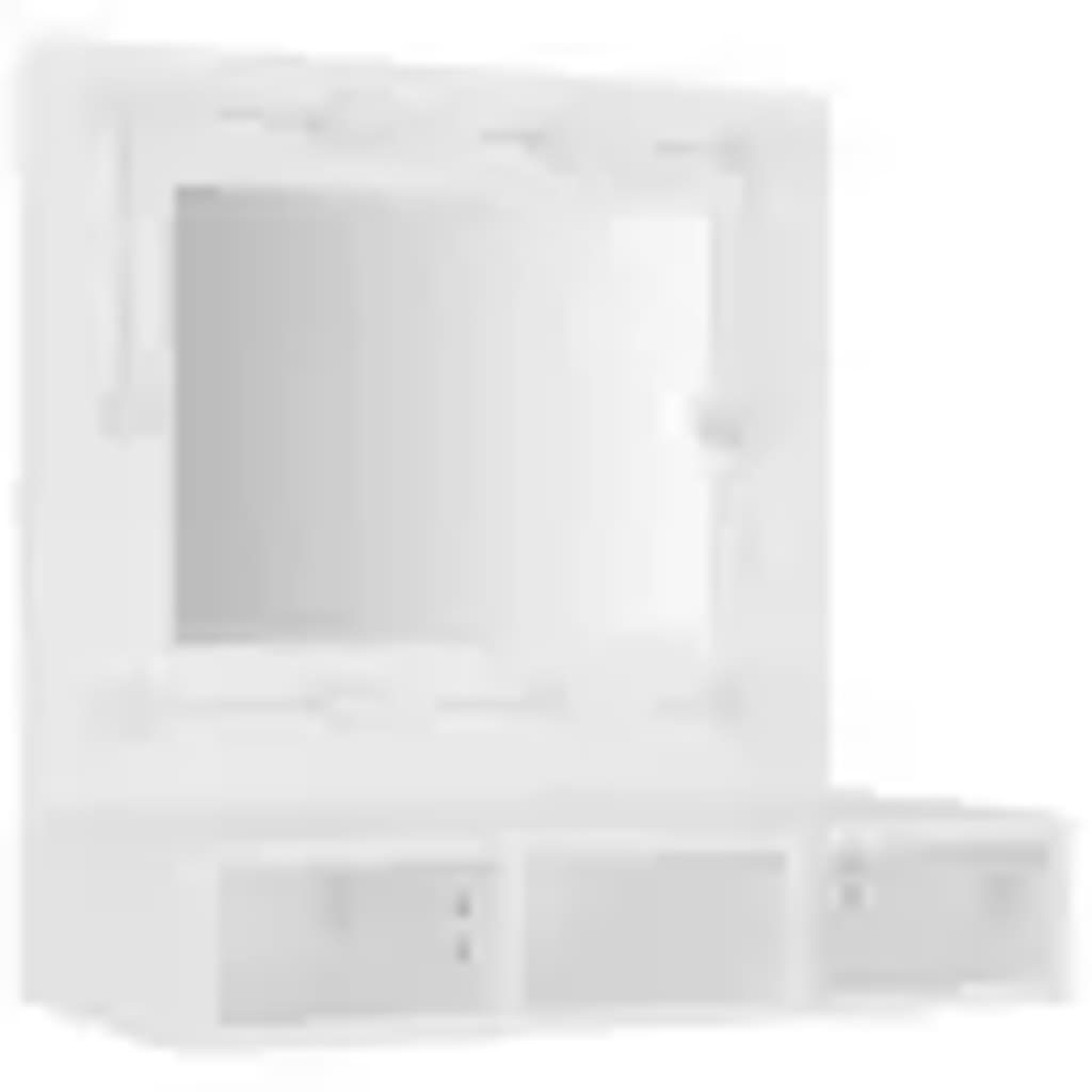 Weiß vidaXL cm mit 60x31,5x62 Badezimmerspiegelschrank LED Spiegelschrank (1-St)