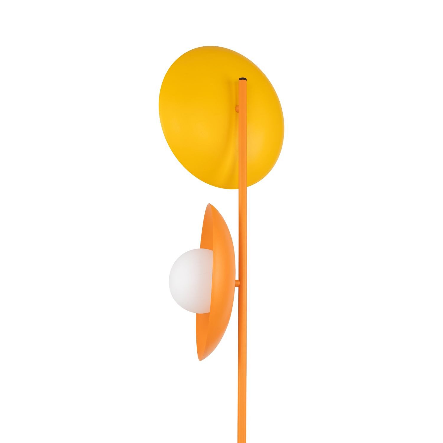 Licht-Erlebnisse Stehlampe KOSALFA, ohne Leuchtmittel, Glas Metall 160 cm hoch Orange Weiß G9 2-flammig Kugelschirm Modern