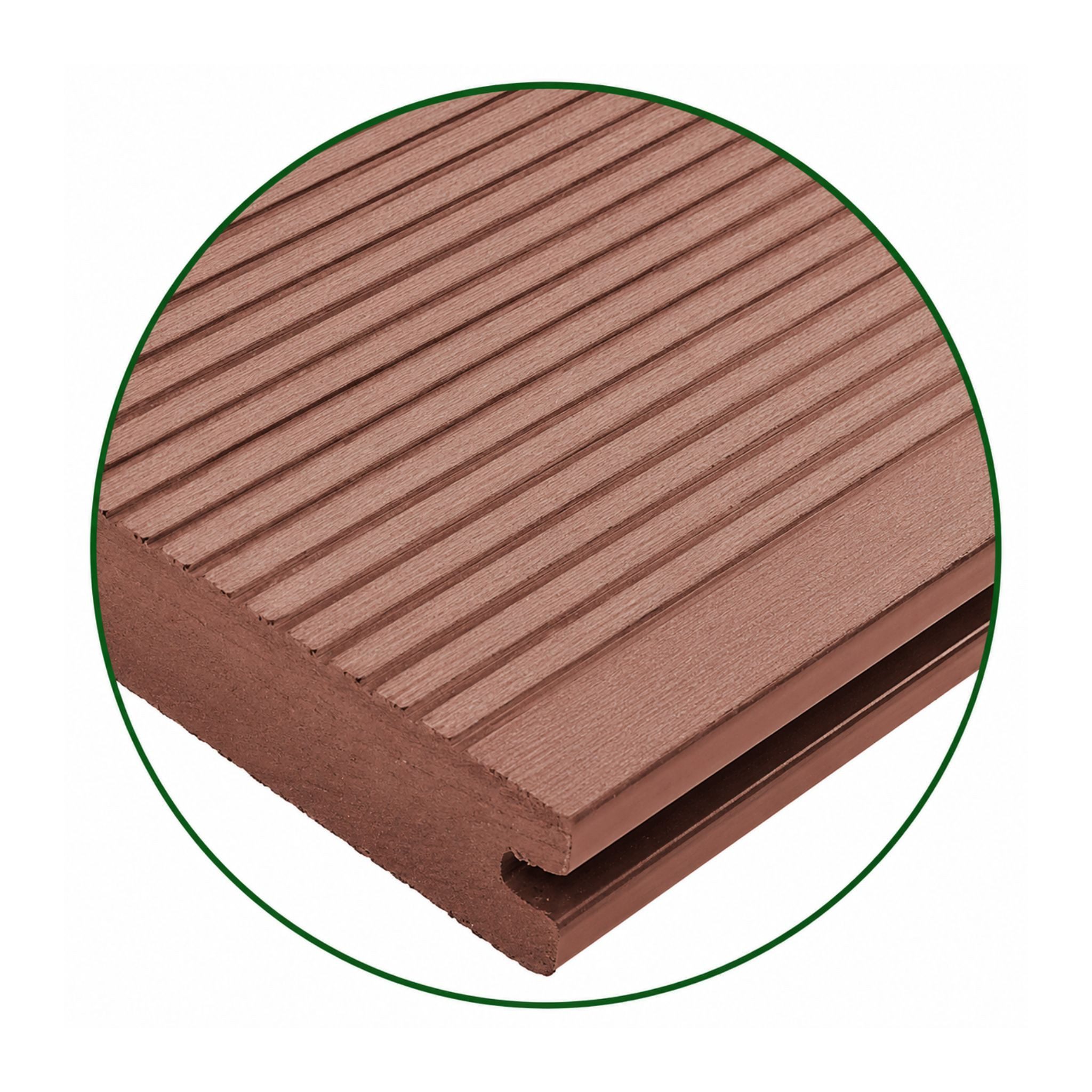 WPC Profi Terrassendielen WPC Terrassendielen Massiv MUSTER 15 cm redwood braun, (Massivdiele, Musterstück 15 cm)