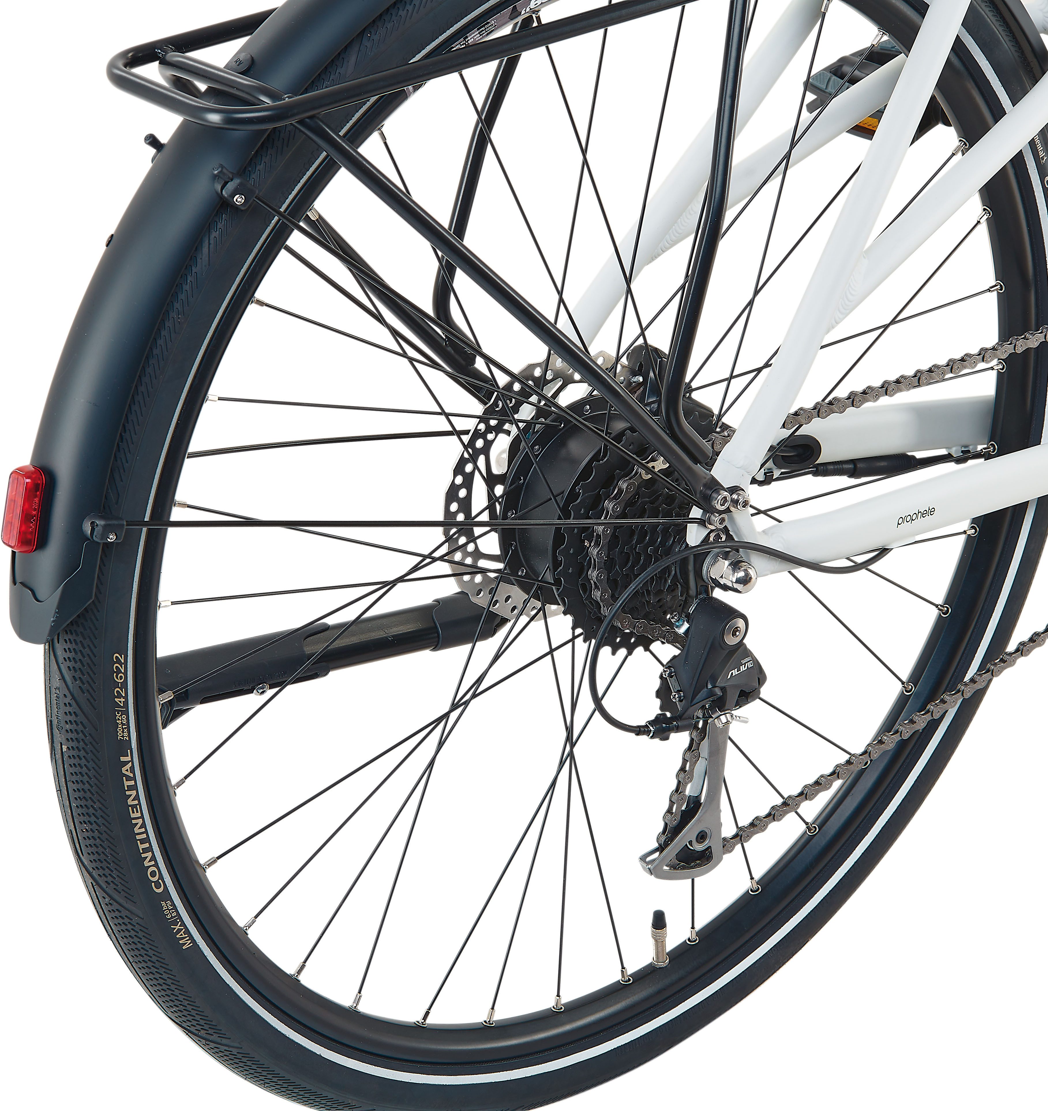 Prophete E-Bike Urbanbike Urbanicer 2.0, 9 Gang Shimano Alivio Schaltwerk, Kettenschaltung, Heckmotor, 360 Wh, Pedelec, Elektrofahrrad für Damen u. Herren