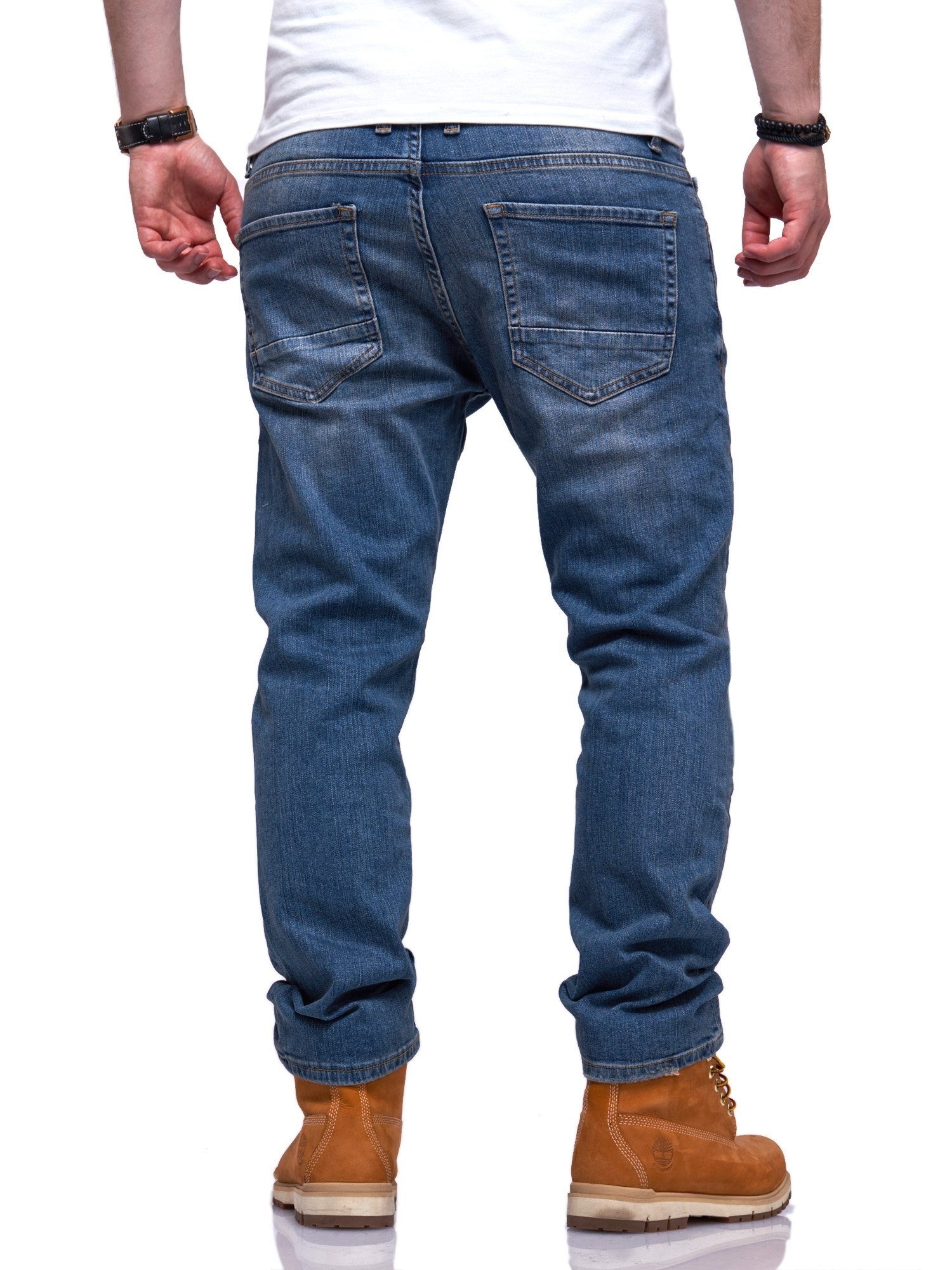 lässigen Rello & TINT Straight-Jeans Used-Look im Reese