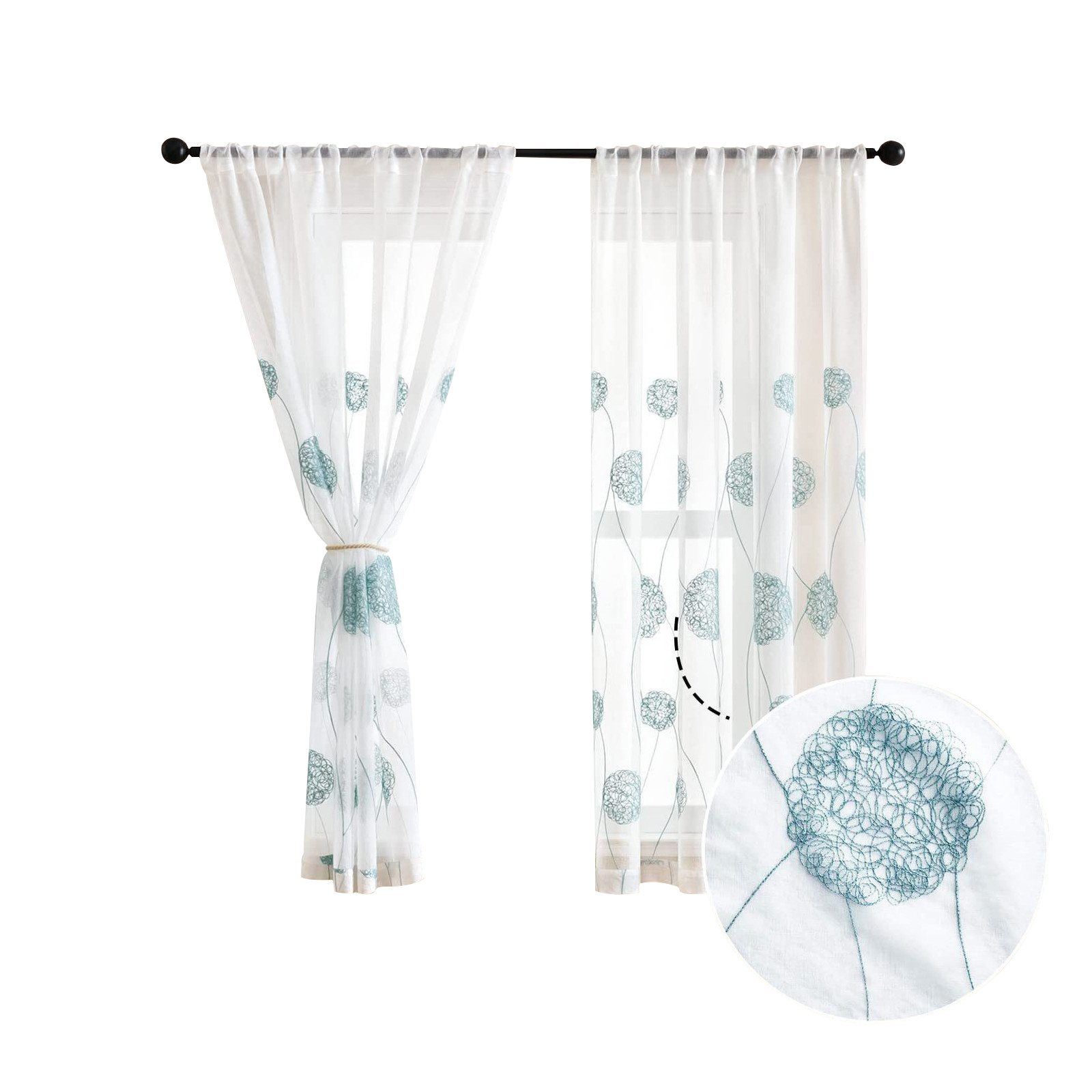 BYSURE Gardine, Stangendurchzug (2 St), transparent, günstig online kaufen