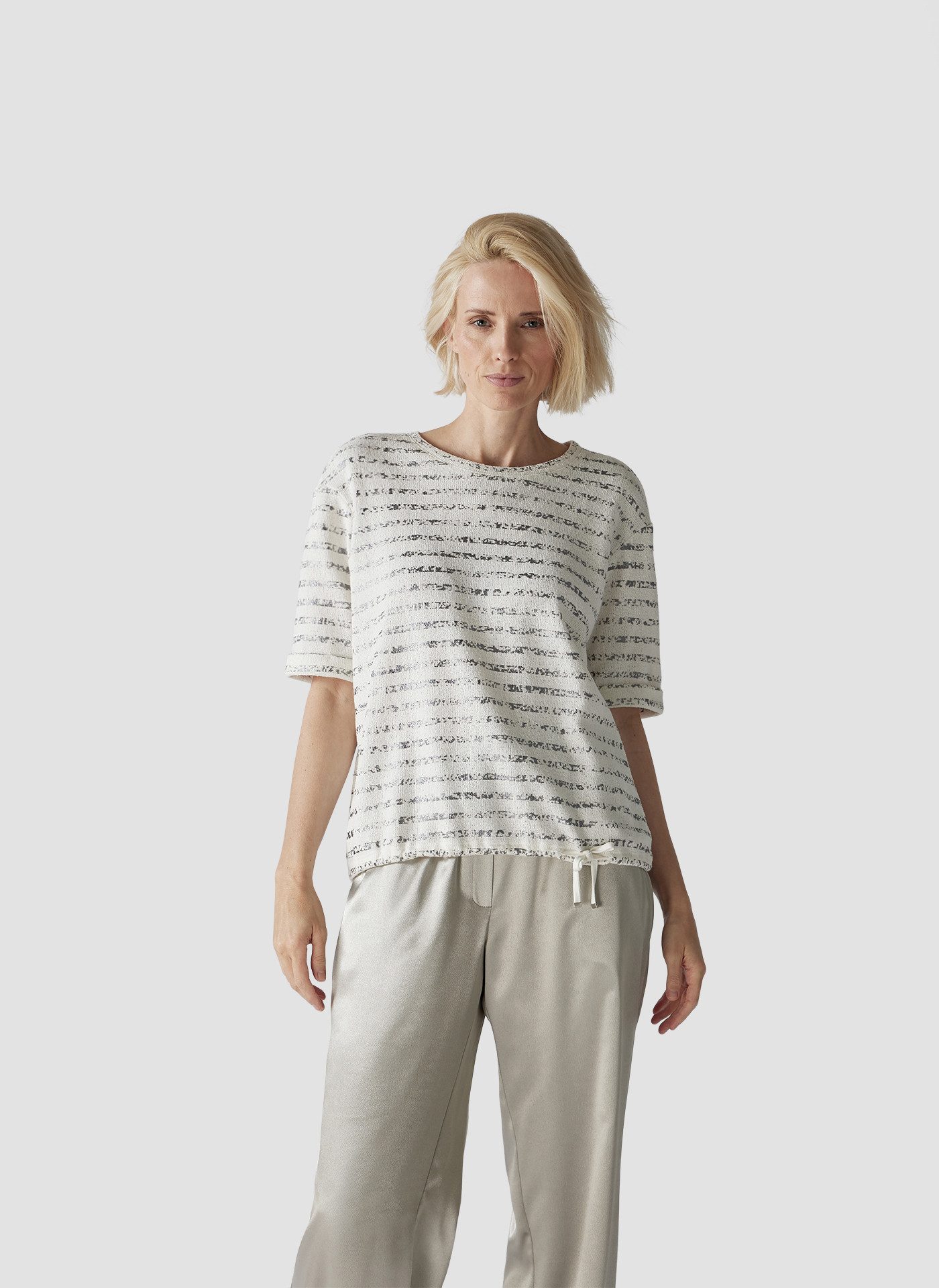 Print-Shirt LeComte Modernes Strickshirt mit Streifen