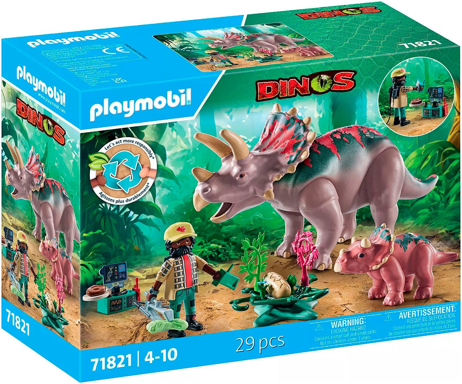 Playmobil® Triceratops mit Jungtier (71821), Playmobil Dinos Konstruktions- günstig online kaufen