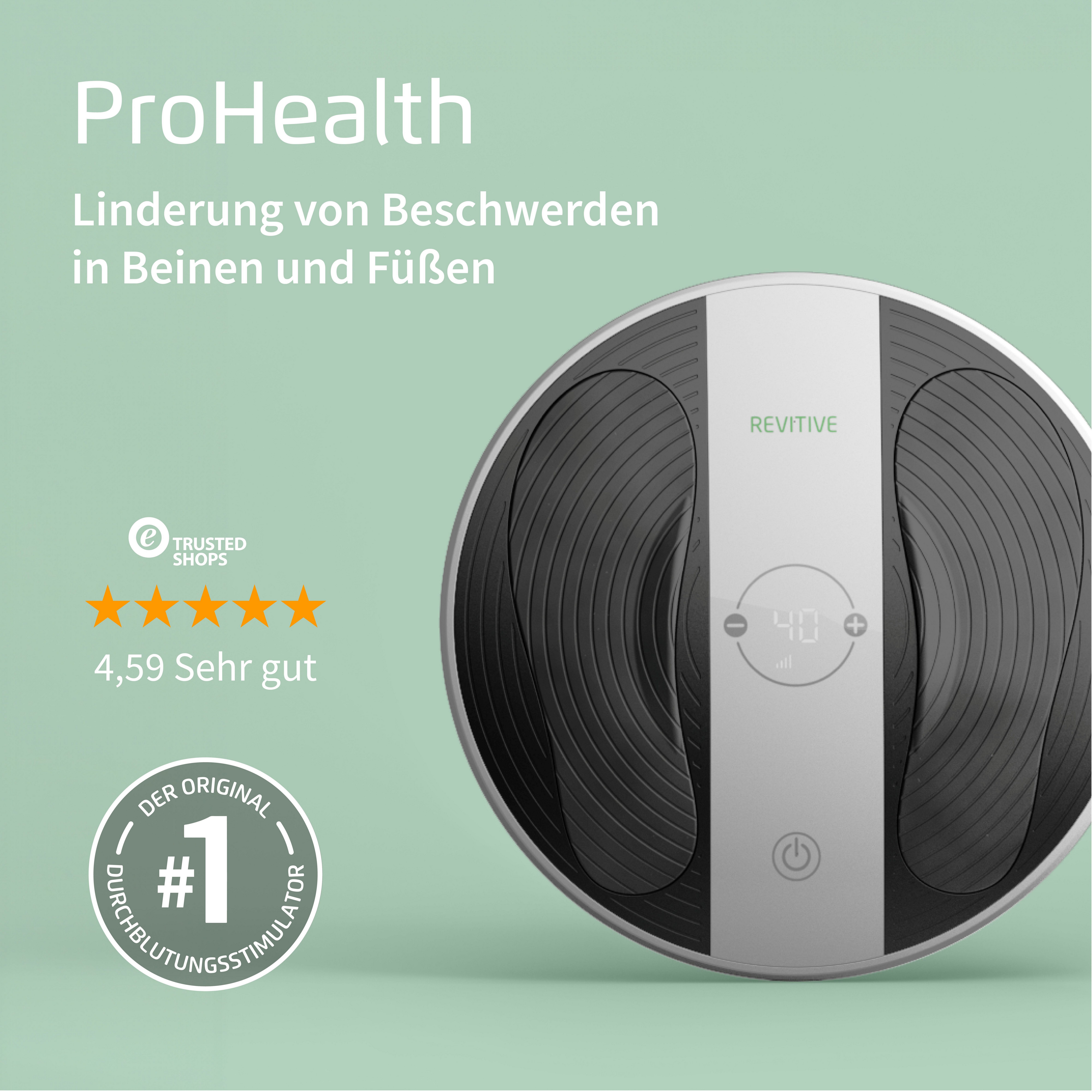 REVITIVE EMS-Gerät Pro Health Durchblutungs-Stimulator, Lindert Schmerzen, Beschwerden, Schwellungen, Durchblutungsstörungen