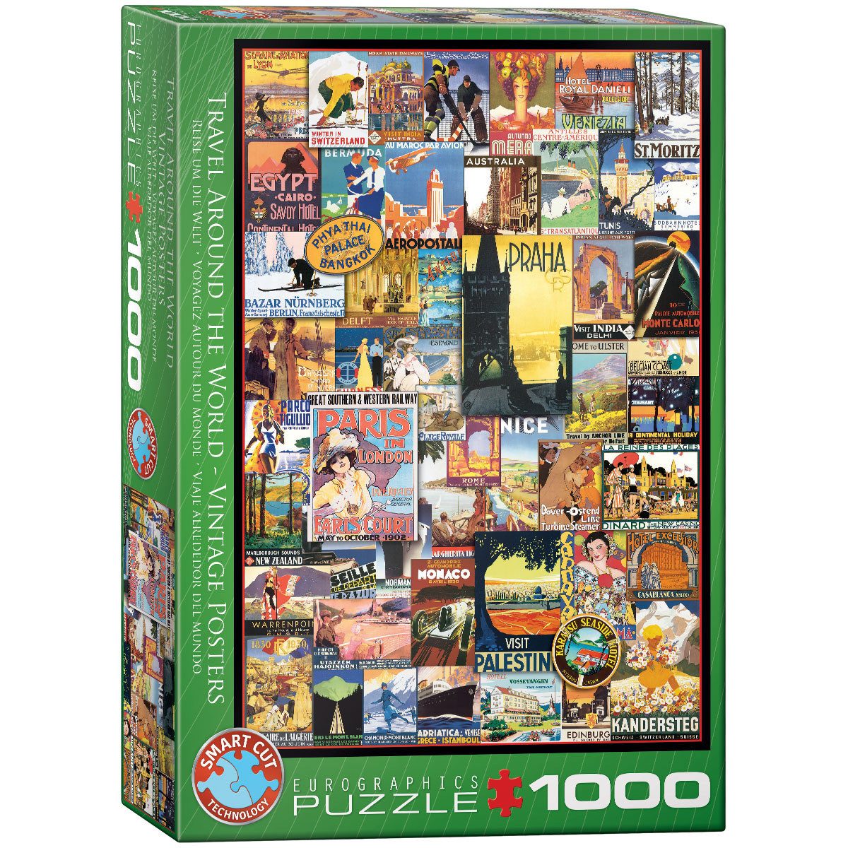 Puzzle 1000 Teile Puzzle - Puzzle - Vintage Reisewerbung Art Deco, Puzzleteile