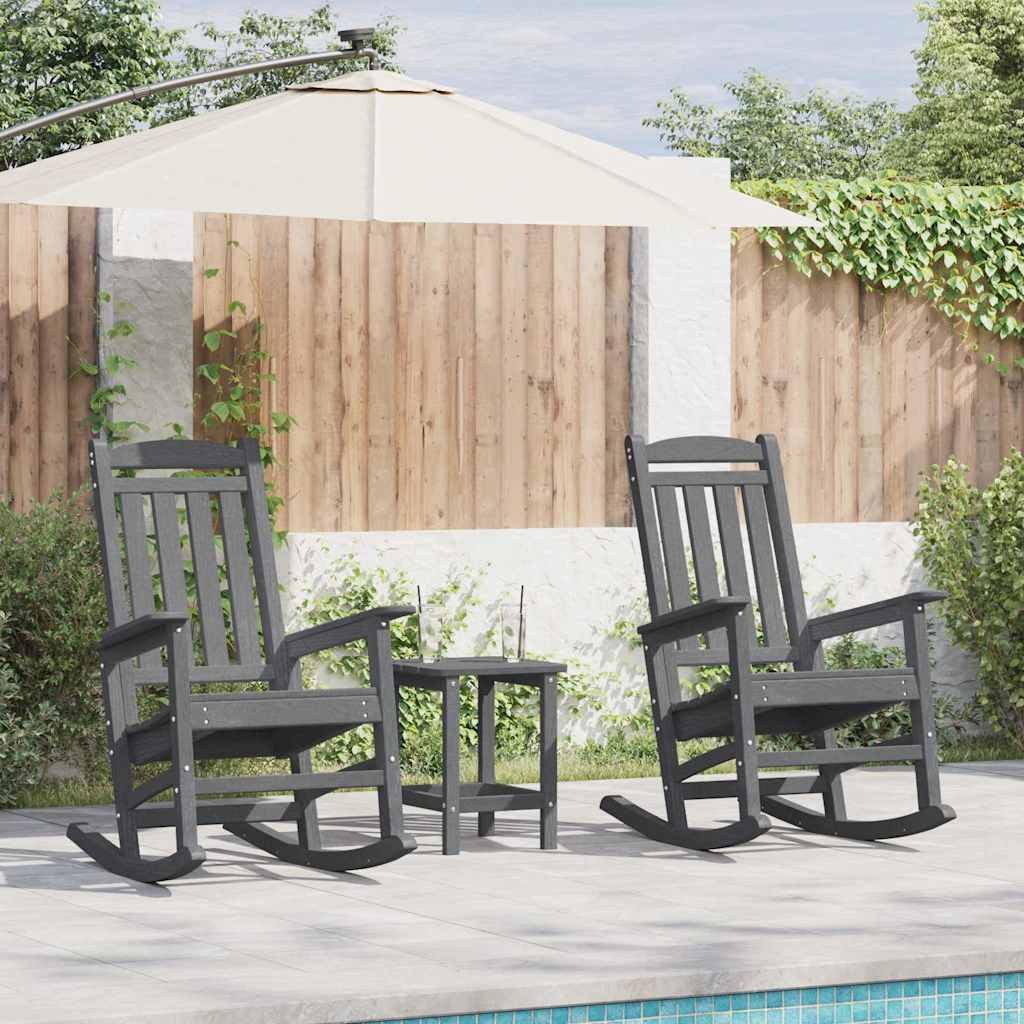 furnicato Gartenstuhl Garten-Schaukelstuhl Hellgrau 92 x 70 x 108 cm aus Polyethylen, Wetterfeste Sitzschaukel mit hoher Belastbarkeit bis zu 220 kg