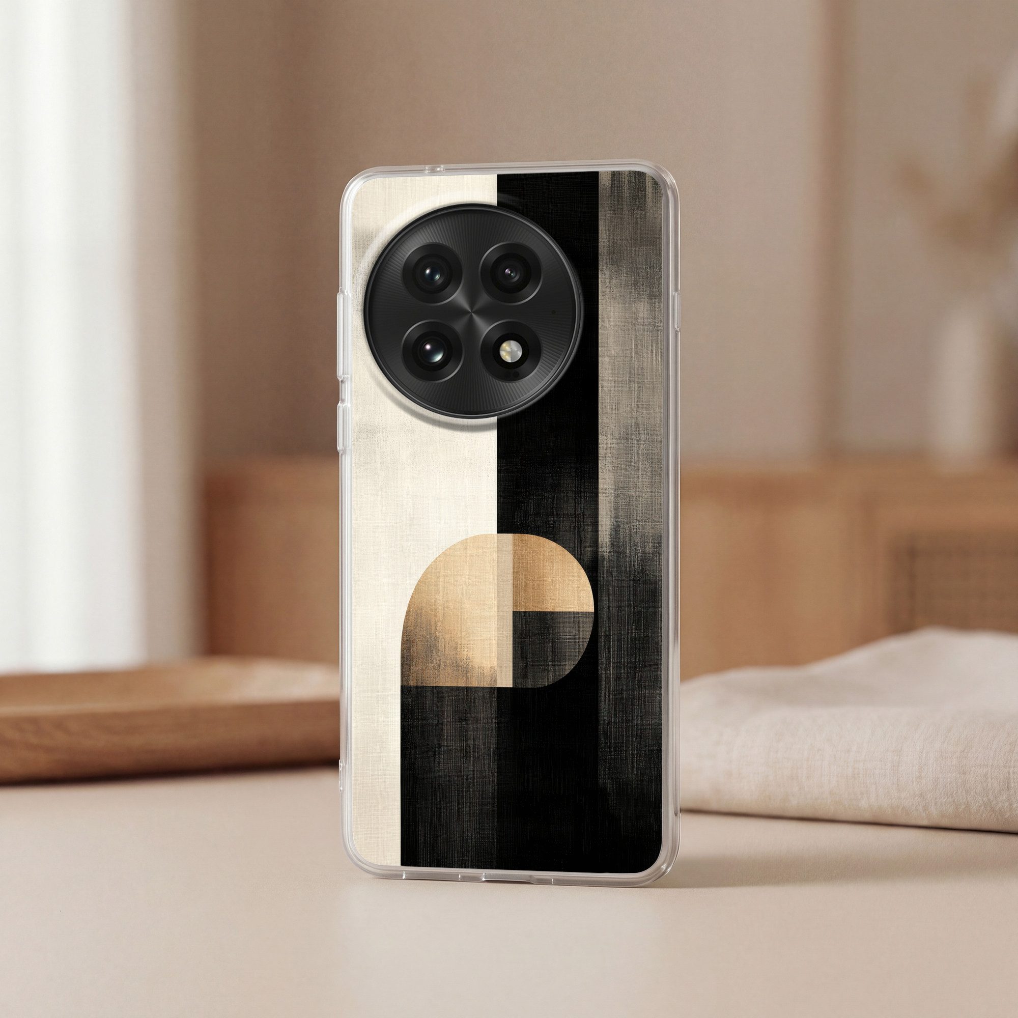 MuchoWow Handyhülle für OnePlus 13 Formen - Modern - Schwarz, Phone Case, Silikon, Schutzhülle Dünn