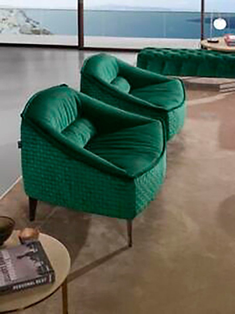 JVmoebel Sofa Luxus Garnitur Set 2tlg Sofagarnitur 3+1 Sitz Modern Sofa Sofas Sessel Grün | Alle Sofas