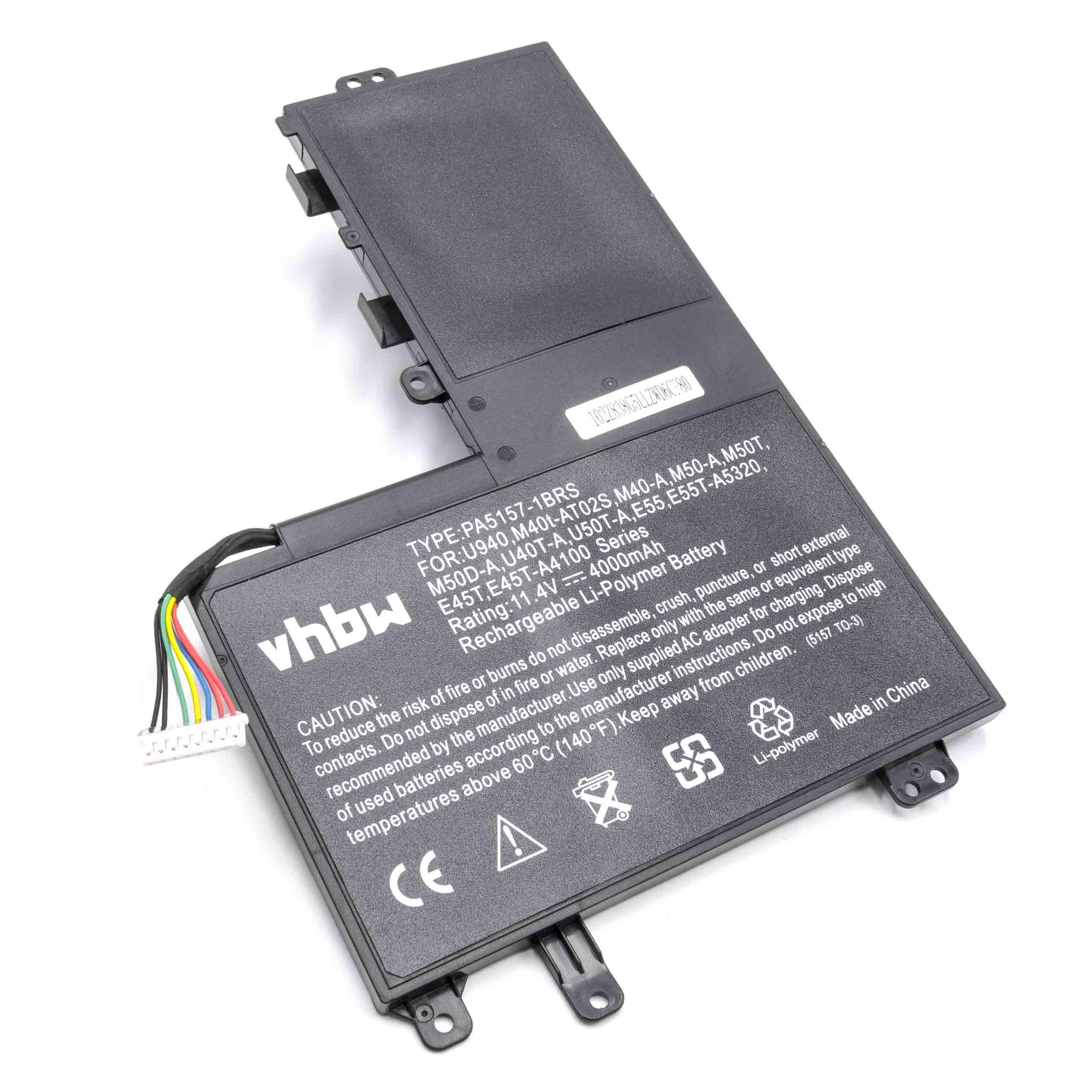 vhbw Ersatz für Toshiba P31PE6-06-N01, PA5157U-1BRS für Laptop-Akku Li-Polymer 4000 mAh (11,4 V)