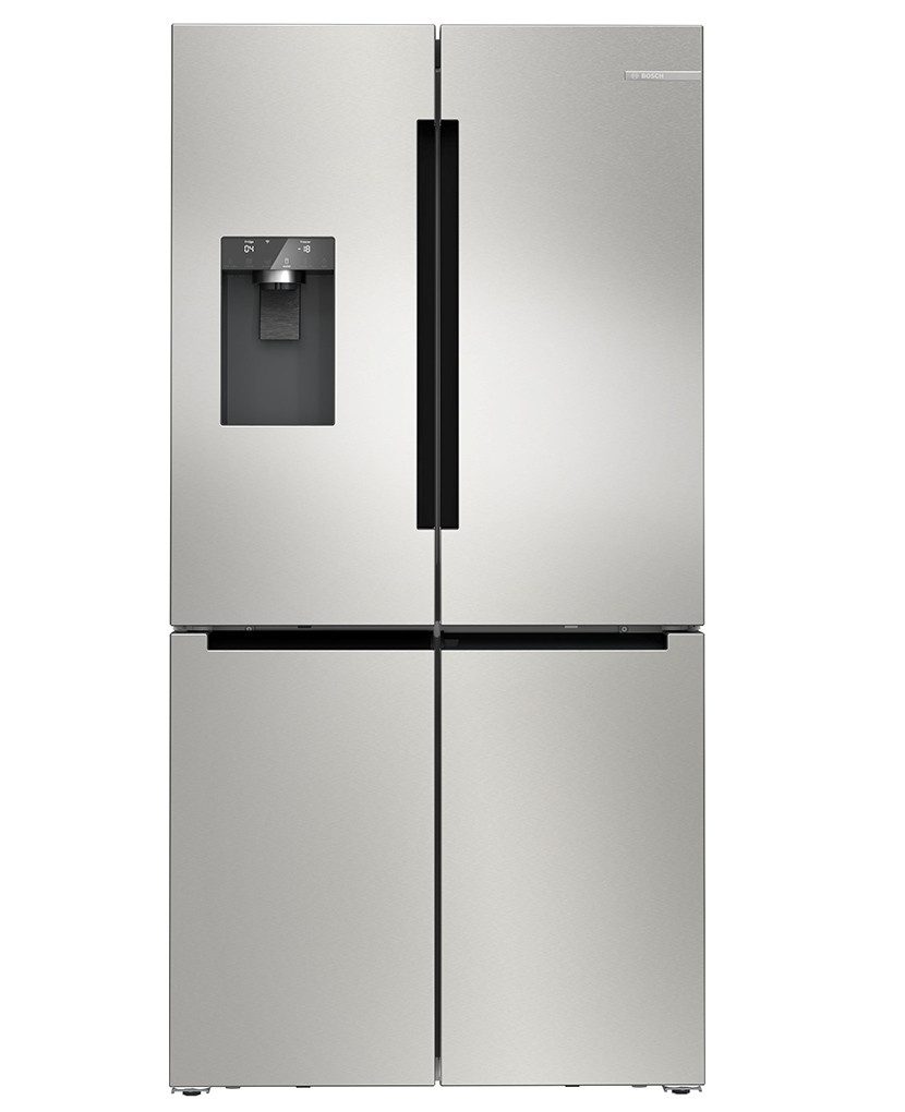 BOSCH French Door Gebürsteter Stahl AntiFinger KFI96APEA, 183 cm hoch, 90,5 cm breit, XXL-Fassungsvermögen, Total No Frost, Freezer Light