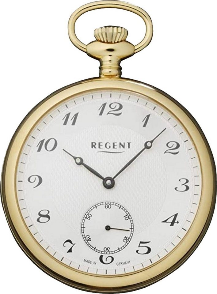 Regent Taschenuhr Regent Herren Taschenuhr Analog, (Analoguhr), Herren  Taschenuhr rund, groß (ca. 53mm), Edelstahl, Elegant, Taschenuhr; mit  Gehäuseboden aus Mineralglas und kleiner Sekunde