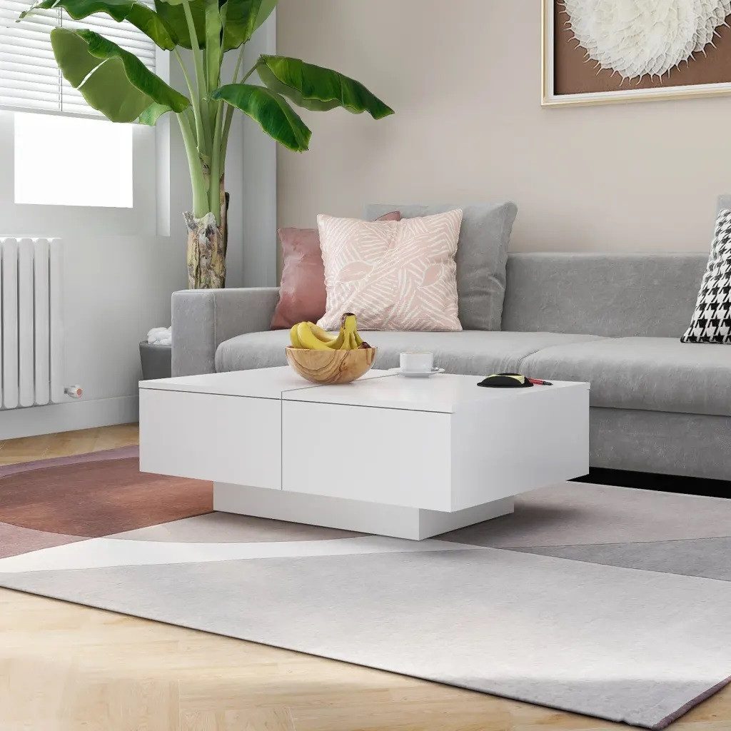 vidaXL Couchtisch Couchtisch Weiß 90x60x31 cm Holzwerkstoff