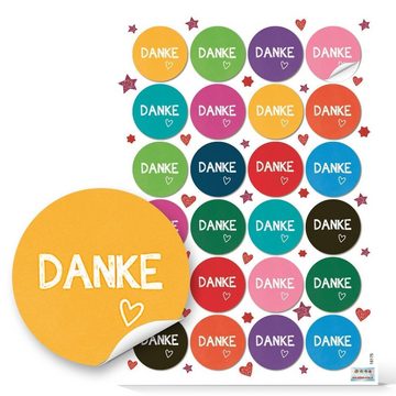 Logbuch-Verlag Aufkleber Buntes Sticker Set - DANKE + VIEL GLÜCK + Sprüche, (Spar-Set, 131tlg), Verzierung Geschenke Verpackung