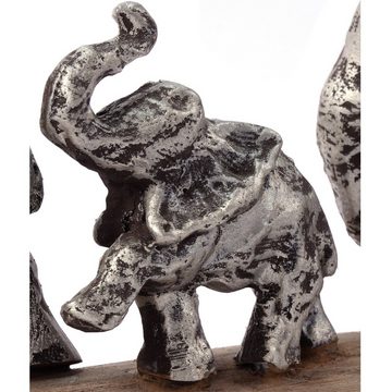 CREEDWOOD Skulptur DEKO AUFSTELLER "FAMILY WALK", Mangoholz, Elefanten Skulptur