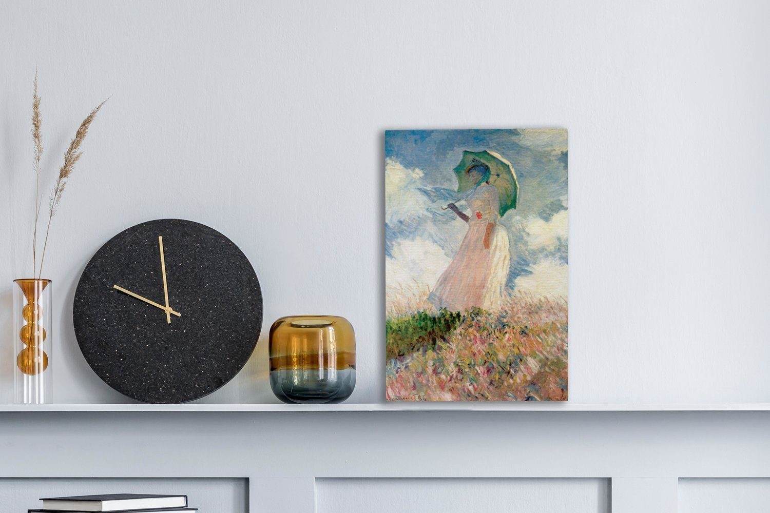 OneMillionCanvasses® Leinwandbild Frau mit Sonnenschirm - günstig online kaufen