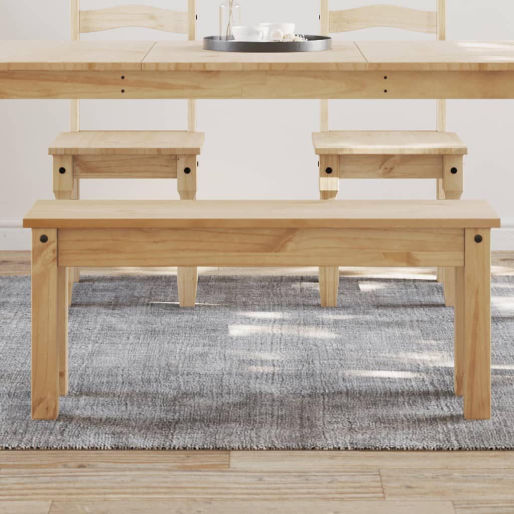 furnicato Essbank Gartenbank Massivholz 105 x 30 x 45 cm (1-St), Stabile Sitzbank mit Honigwachs-Finish für Küche und Esszimmer