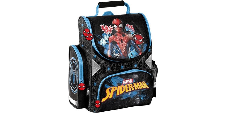 GOLDKIDS Schulranzen Ranzen Spiderman Marvel (schwarz Tornister Jungen Mädchen ab der 1., 1-tlg., Klasse der Grundschule), ink. Aufgabenheft
