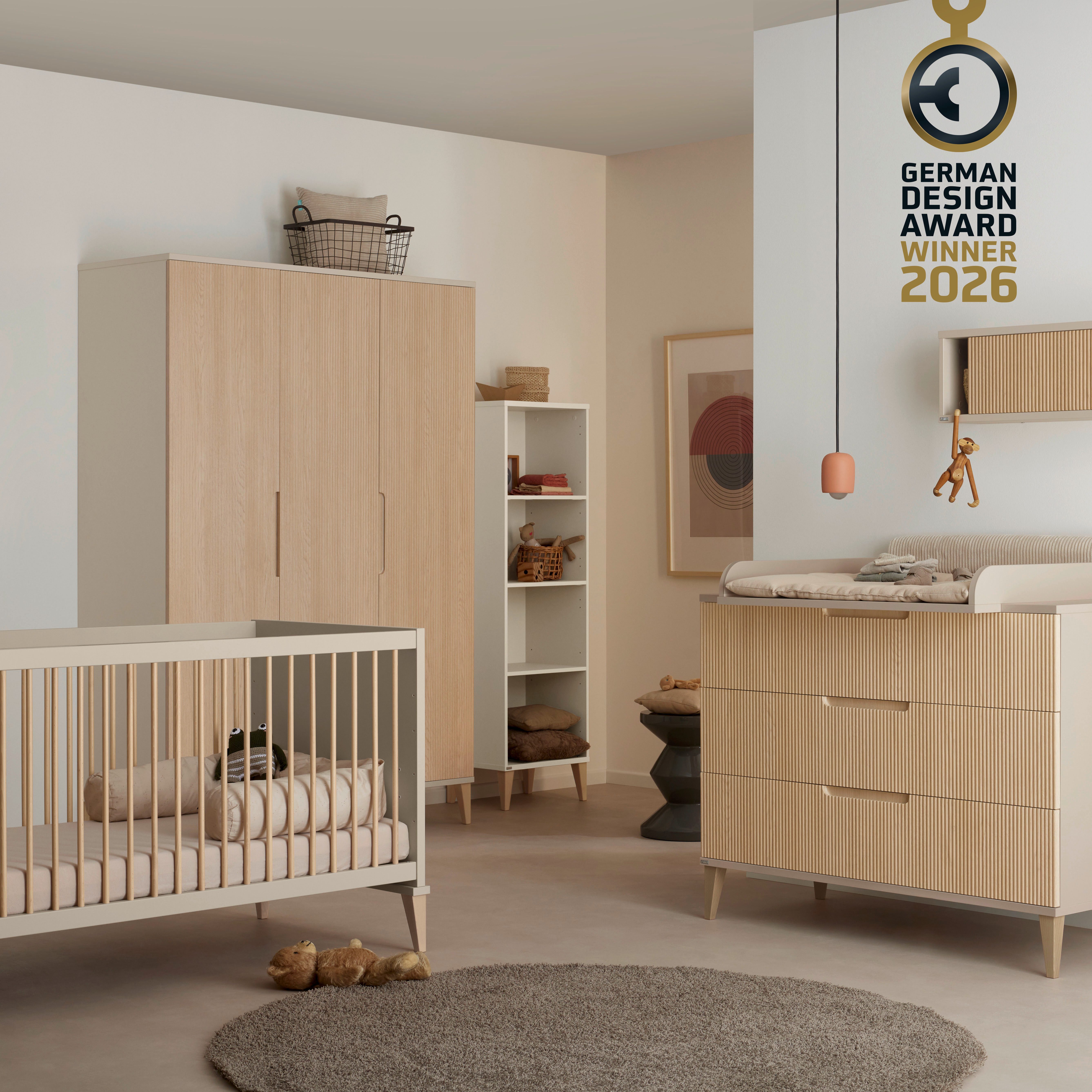 PAIDI Wandregal JONTE in Beige mit Schiebetür & 2 Fächern, Hängeregal, 20 Kg Tragkraft, Wandboard – Bild 4 von 5