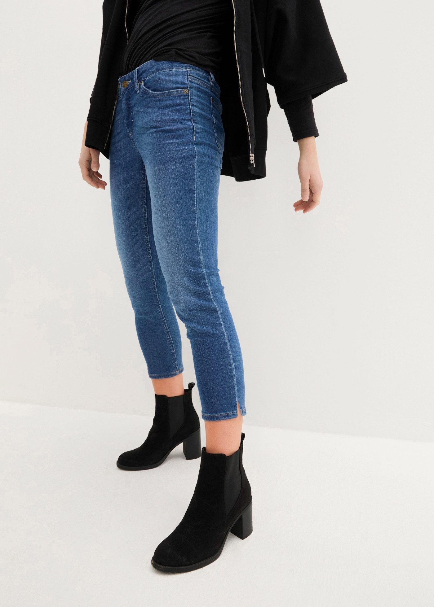 bonprix 7/8-Jeans mit Used-Effekt, schmale Passform, 7/8-Länge, aus Stretch-Material