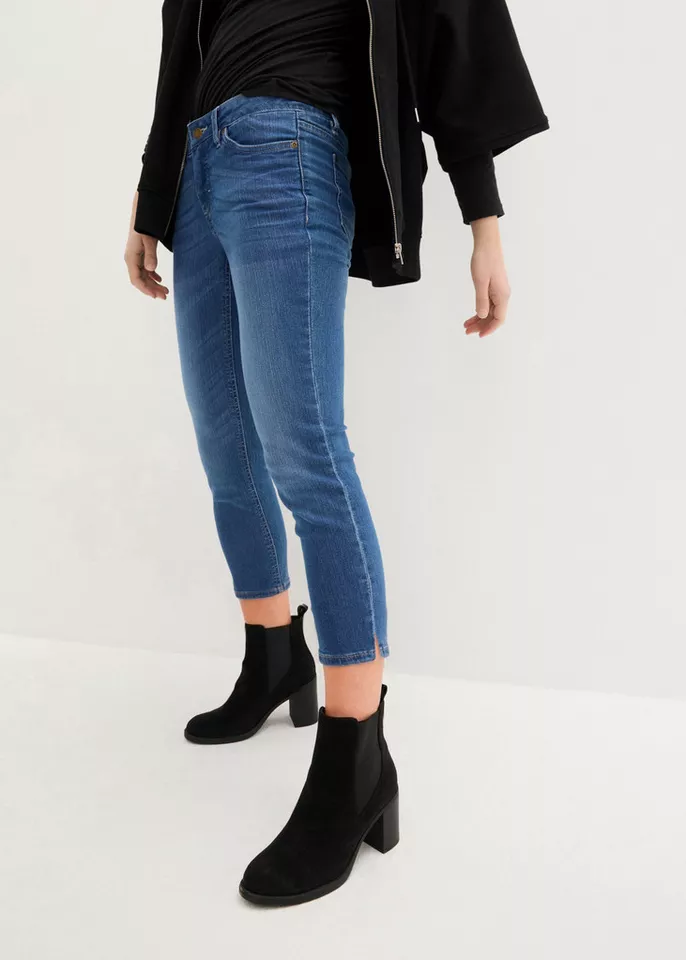 bonprix 7/8-Jeans mit Used-Effekt, schmale Passform, 7/8-Länge, aus Stretch-Material