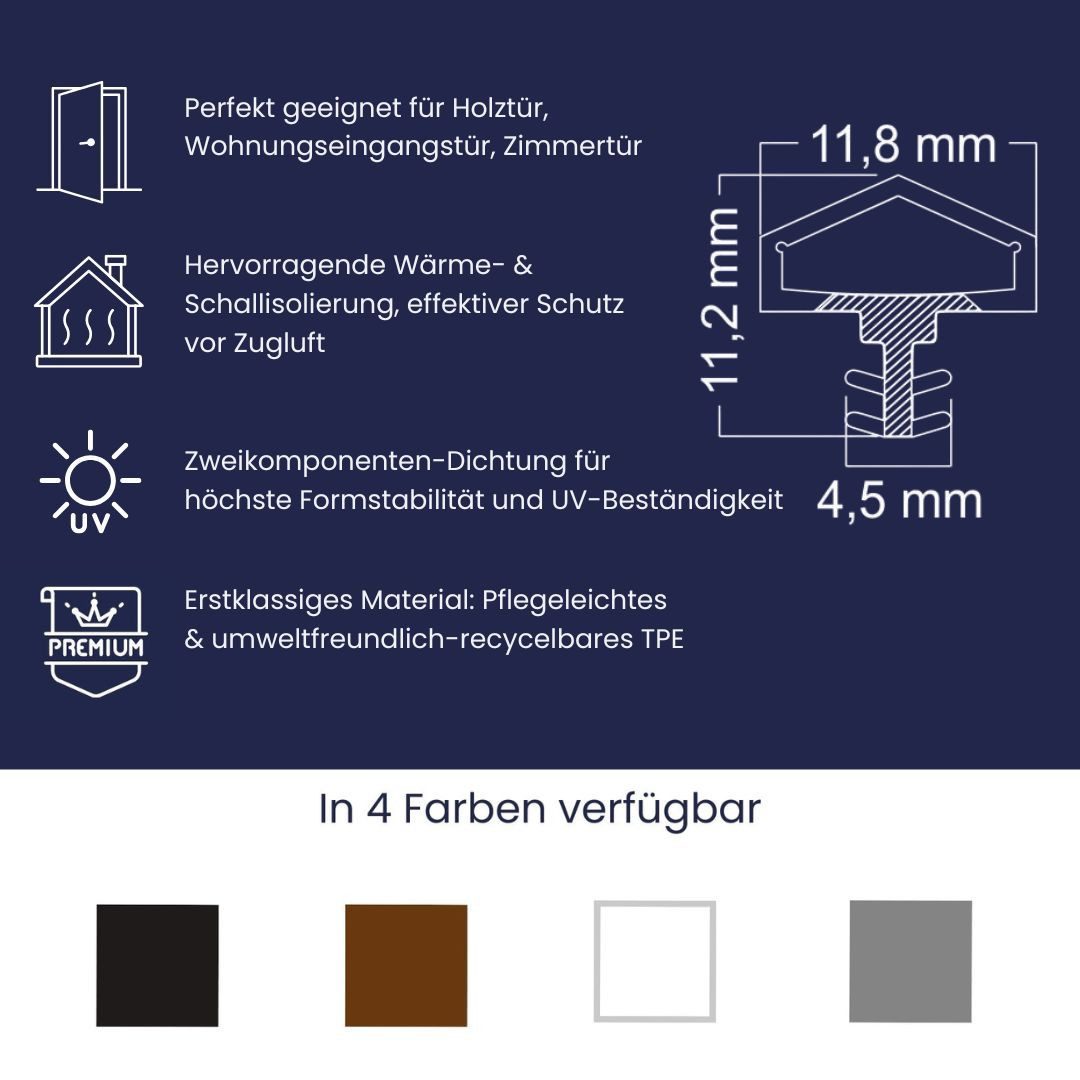 Thumbnail - Dikara Profildichtungsband Türdichtung mit Antidehnungsfaden 4mm Nutbreite 7mm Nuttiefe 2mm Falz, Antidehnungsfaden, 2-K...