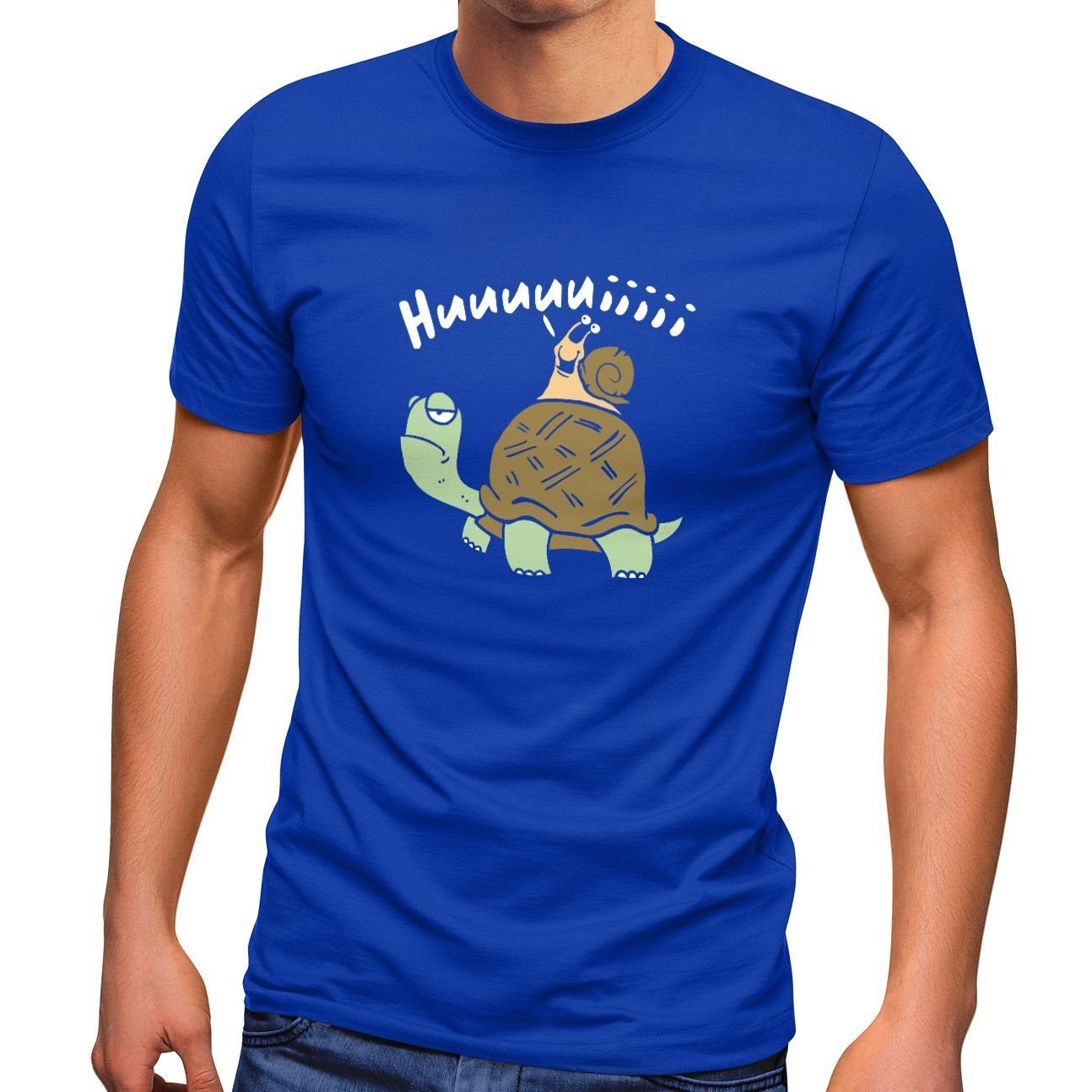 MoonWorks Print-Shirt Herren T-Shirt Schildkröte Schnecke günstig online kaufen