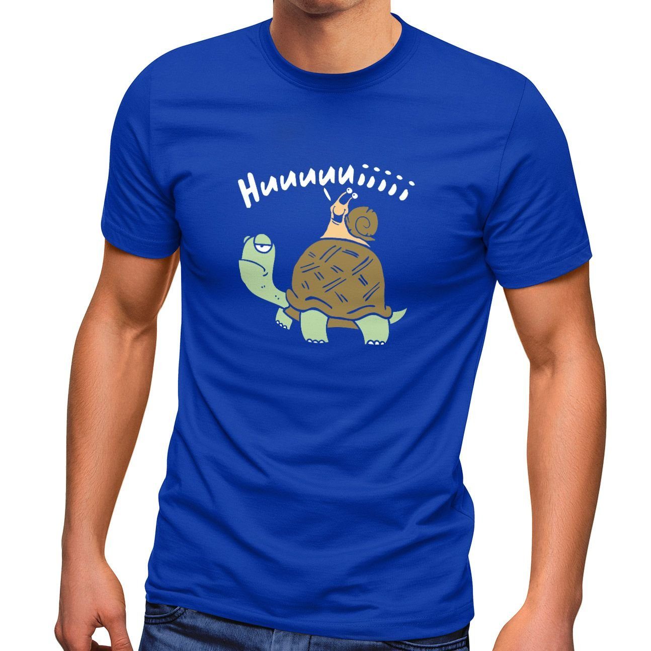 MoonWorks Print-Shirt »Herren T-Shirt Schildkröte Schnecke Huuuuiiii Lustig  Witzig Scherz Comic Fun-Shirt Spruch lustig Moonworks®« mit Print online  kaufen | OTTO