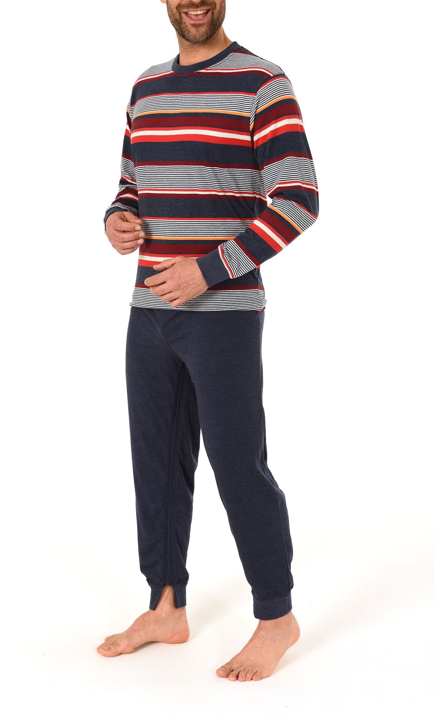 Normann Care Pyjama Herren Pflegeoverall langarm mit Reissverschluss am Rüc günstig online kaufen