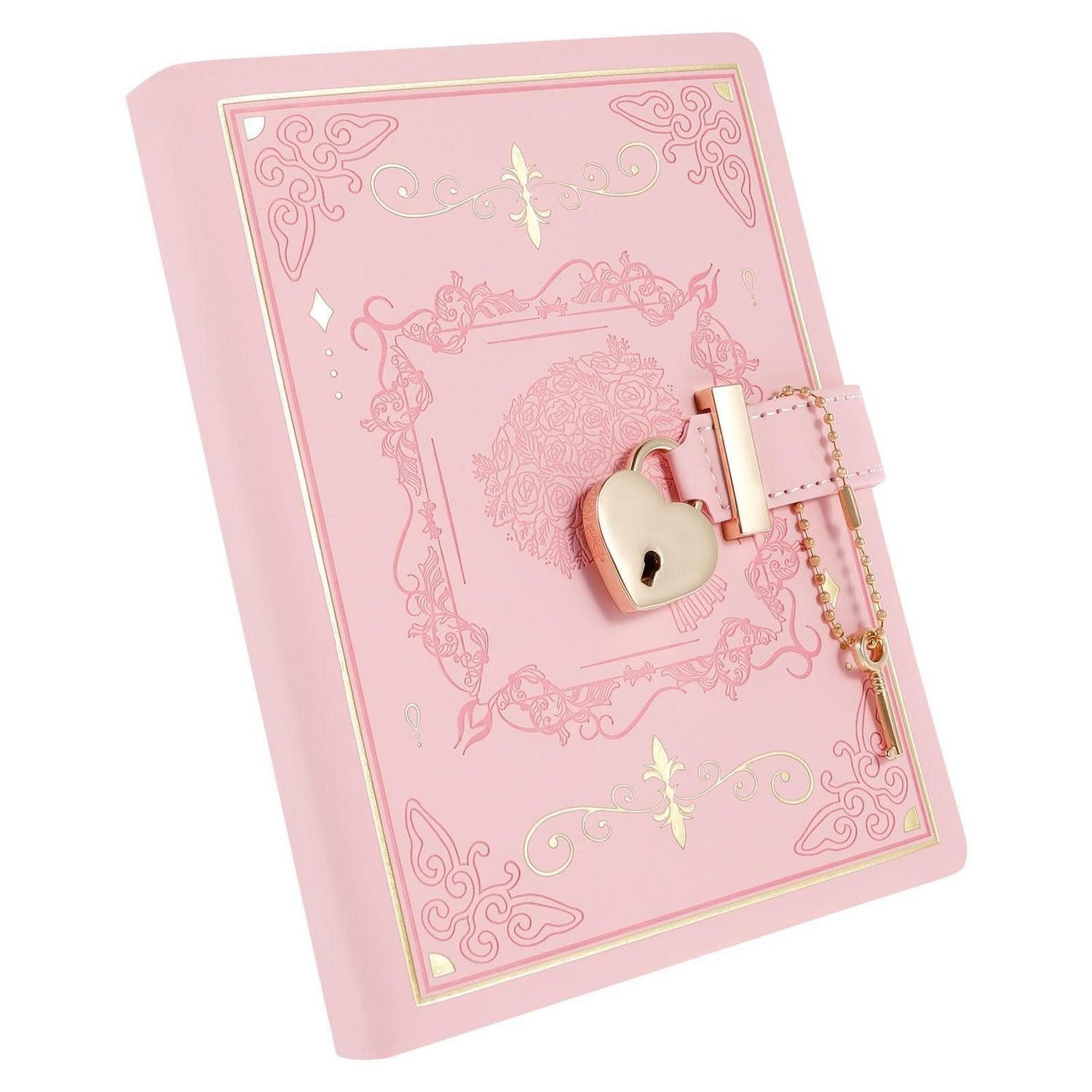 LuxusKollektion Tagebuch Tagebuch mit Schloss Herz rosa 18x13.5x3cm