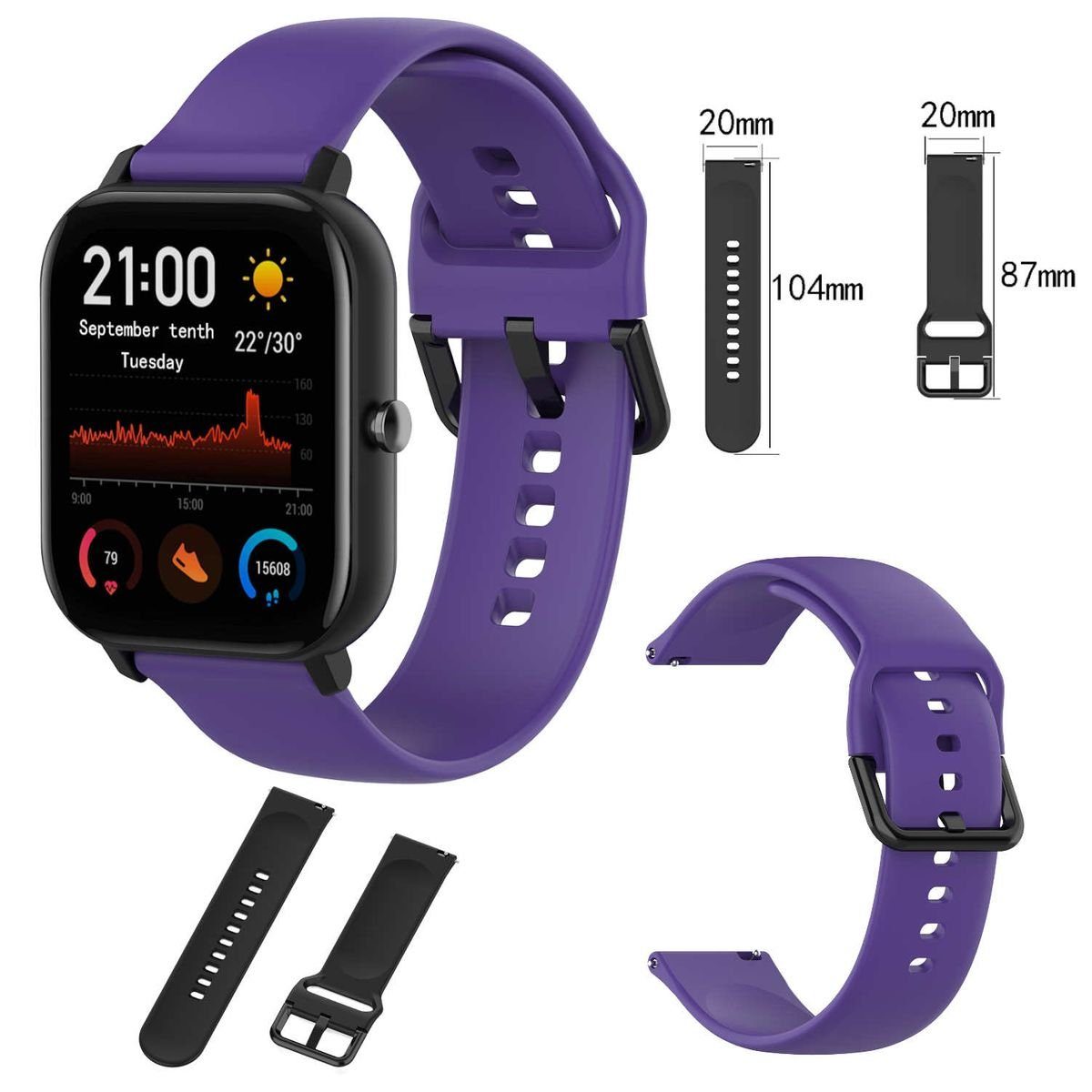 Wigento Smartwatch-Armband Für Amazfit GTS4 Mini Uhr Kunststoff / Silikon A günstig online kaufen