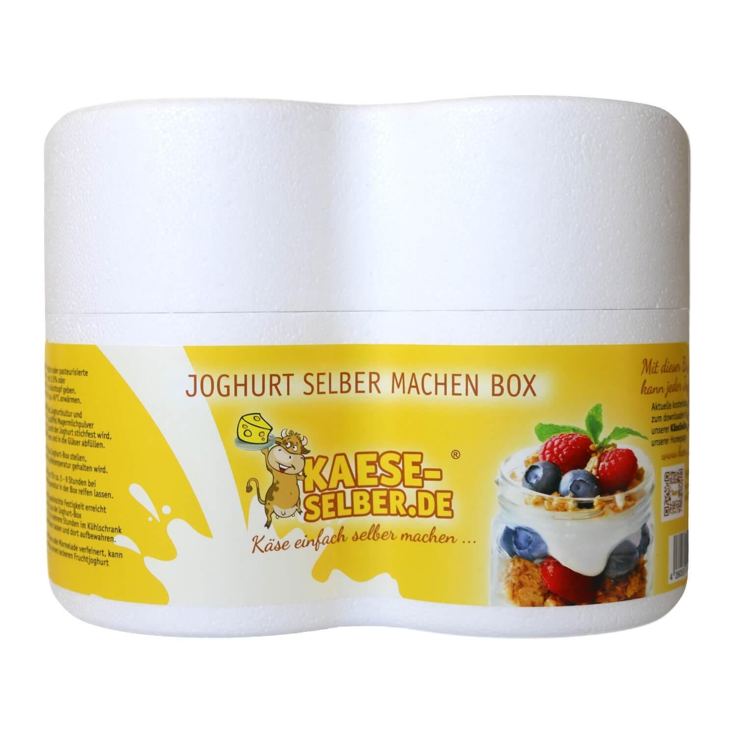 KAESE-SELBER.DE Back-Set Joghurtbox Joghurtbereiter ohne Strom 2x 0,5 Liter Glas, selber machen, (1-tlg)