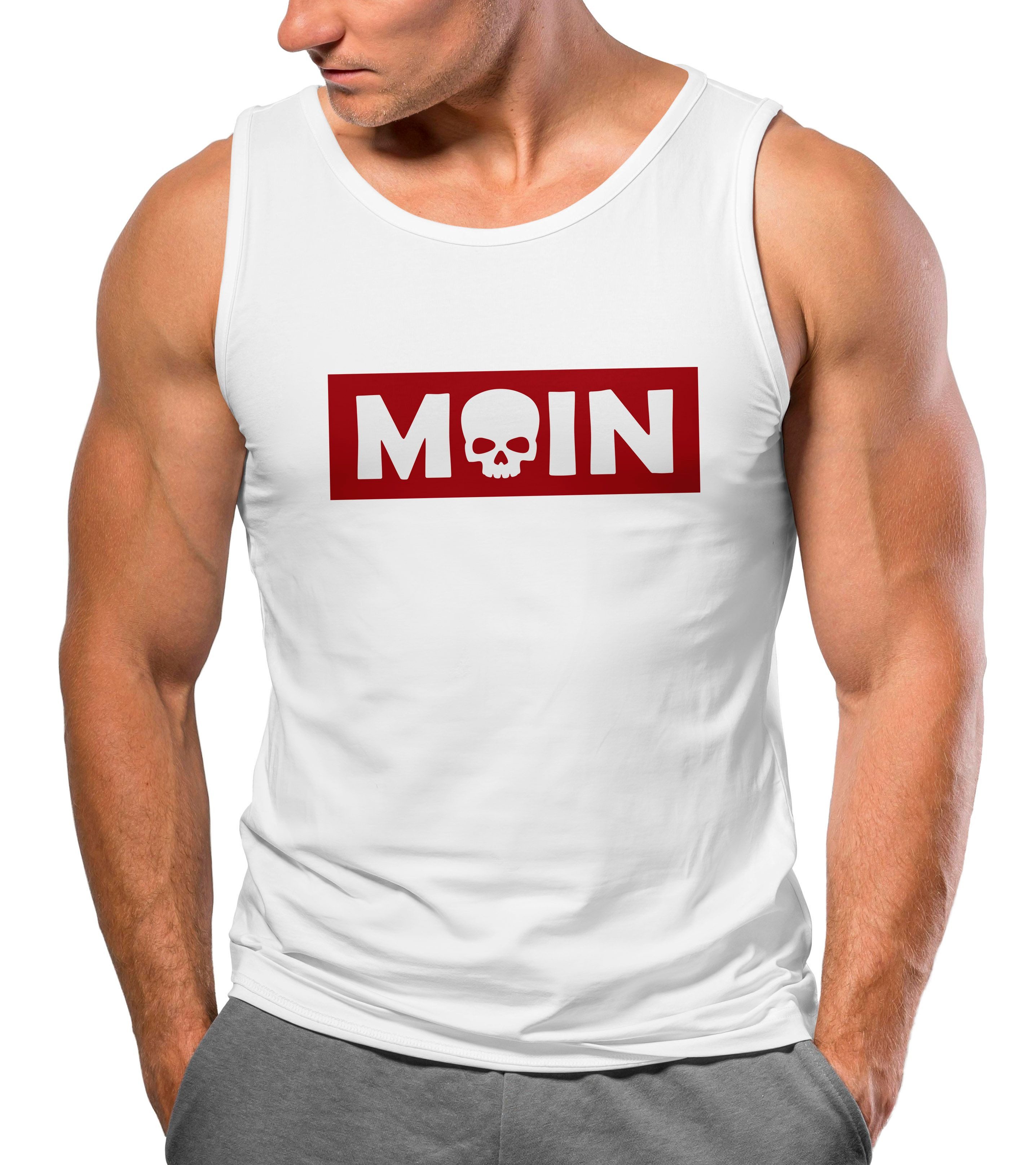 Neverless Tanktop Herren Tank-Top Schriftzug Moin günstig online kaufen