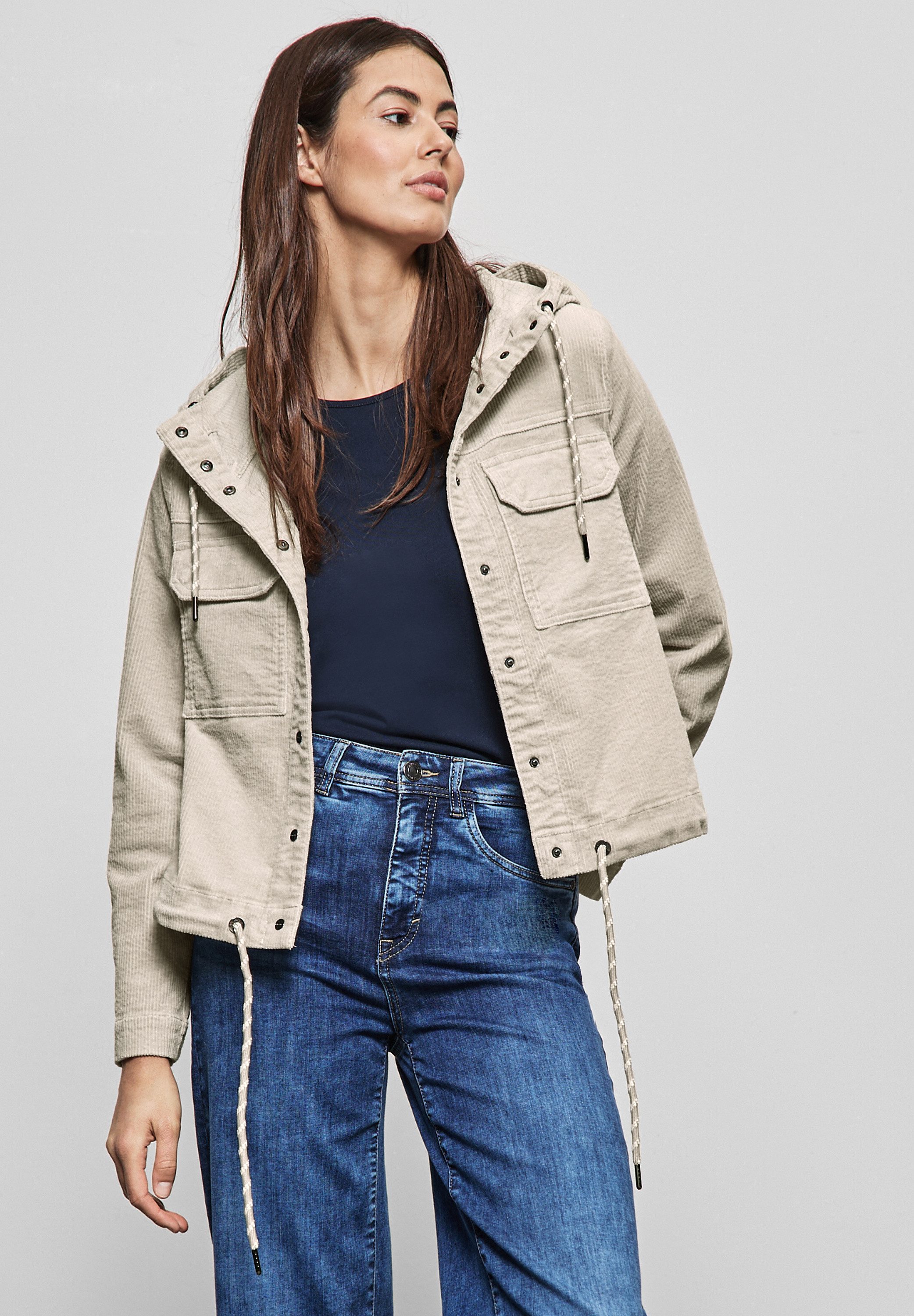 STREET ONE Cordjacke mit Kapuze
