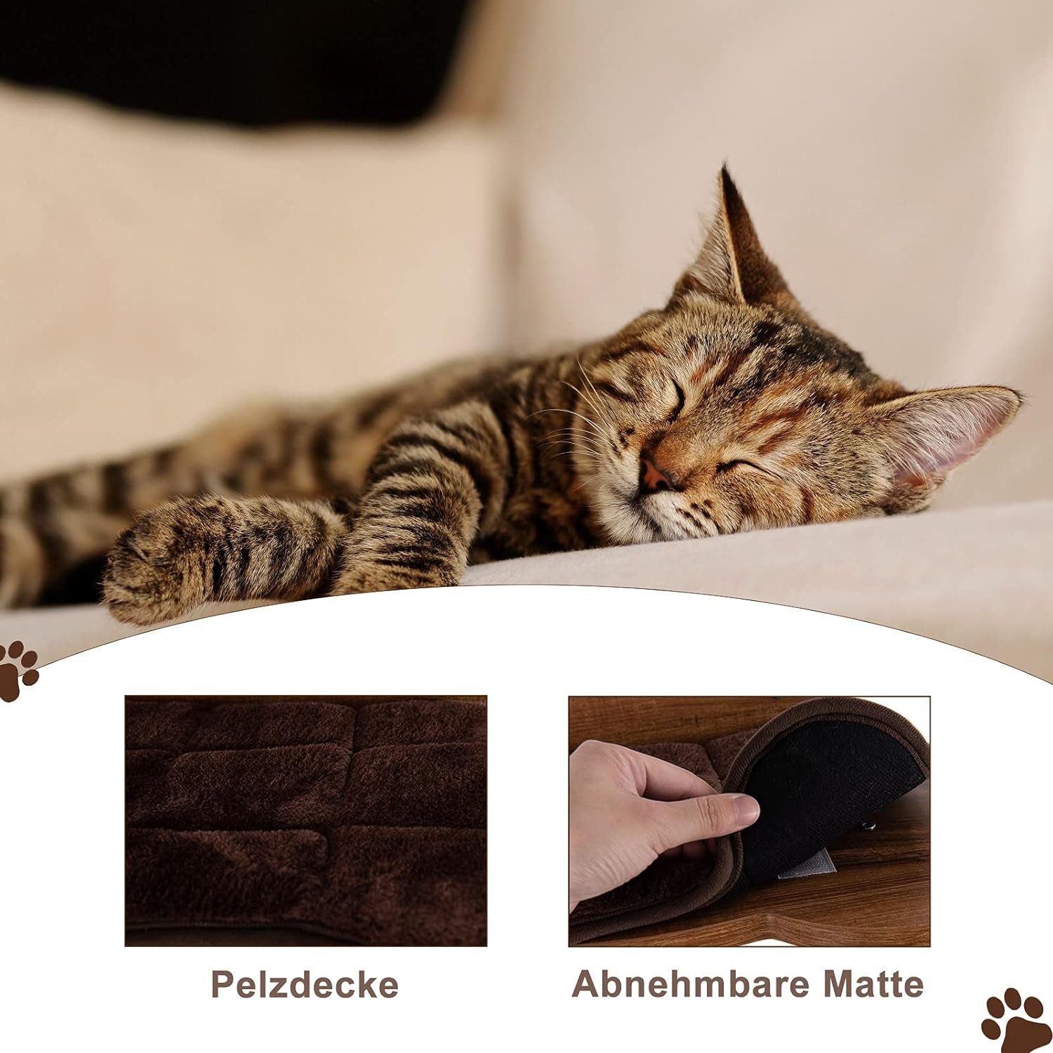 KOMFOTTEU Katzen-Kletterwand, Katzentreppe Wand, aus Holz