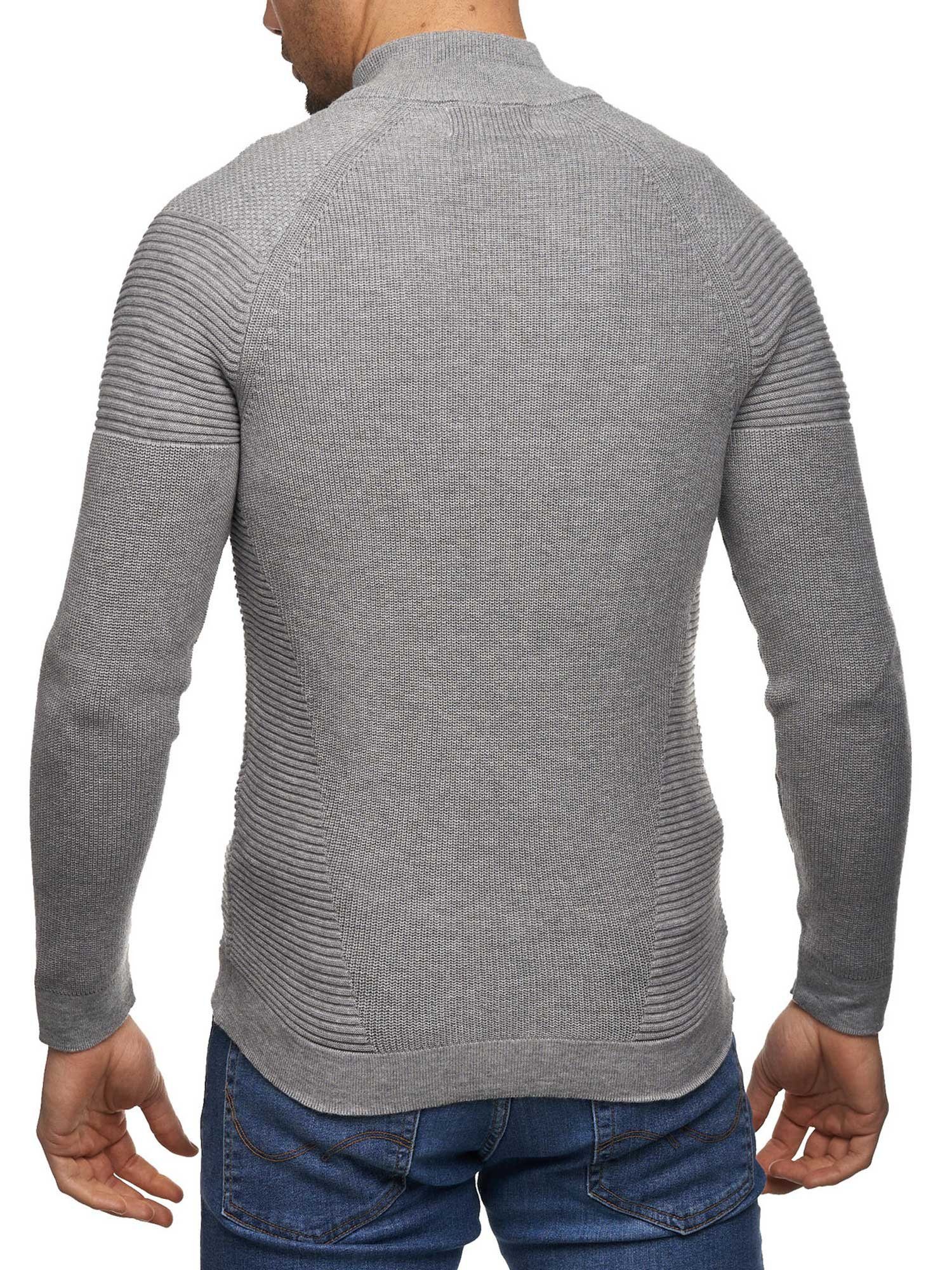 Tazzio Strickjacke D408 zeitloser Cardigan im Biker-Look