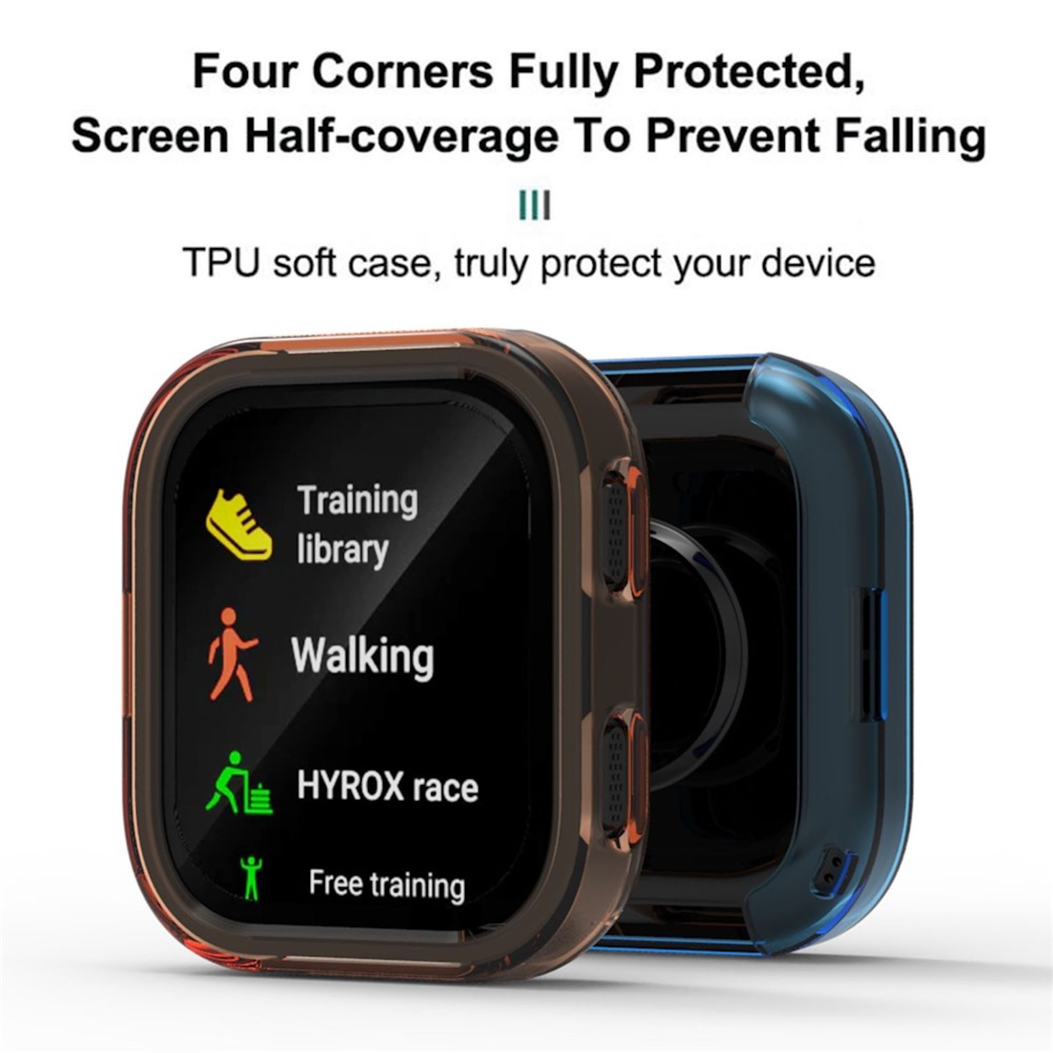 Wigento Smartwatch-Hülle TPU für Amazfit Bip Max Schutz Halbabdeckung Flexibel Schwarz, Halbabdeckung, leicht