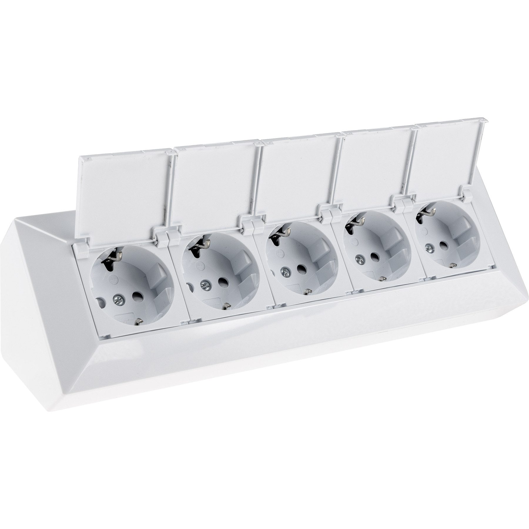 CHILITEC Steckdosenblock 23940, 5-fach, mit Schutzklappen, 250V/16A Steckdosenleiste