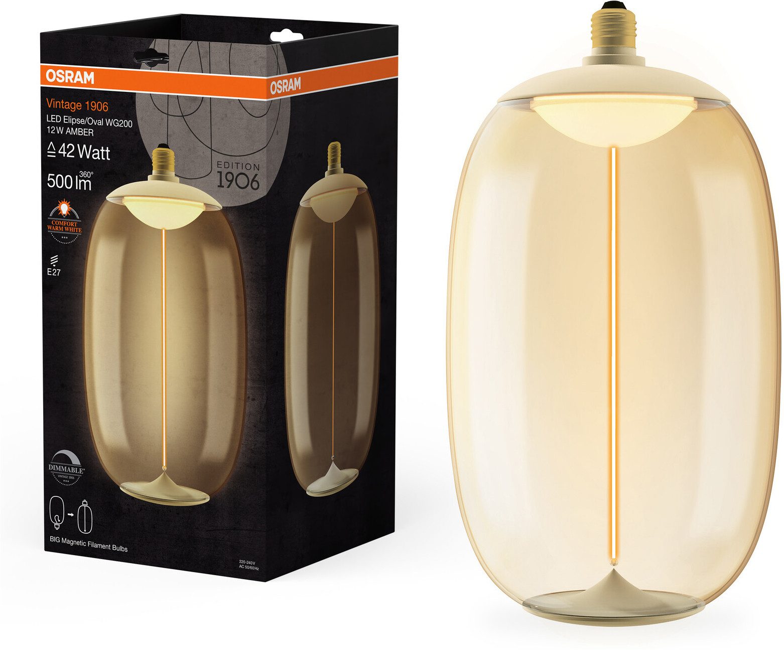 Osram LED-Filament Vintage 1906 Big Elipse Oval, E27, 1 St., Warmweiß