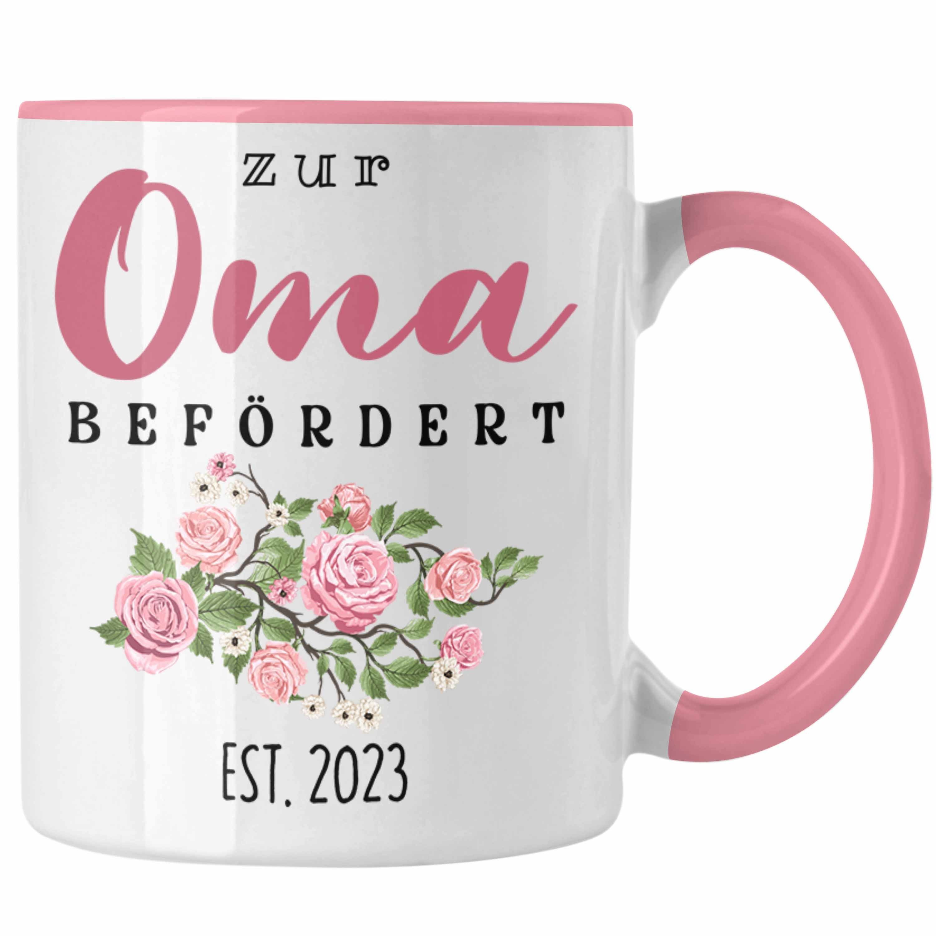 Trendation Tasse Trendation - Du Wirst Oma 2023 Tasse Geschenk Schwangerschaft Rosa | Teetassen