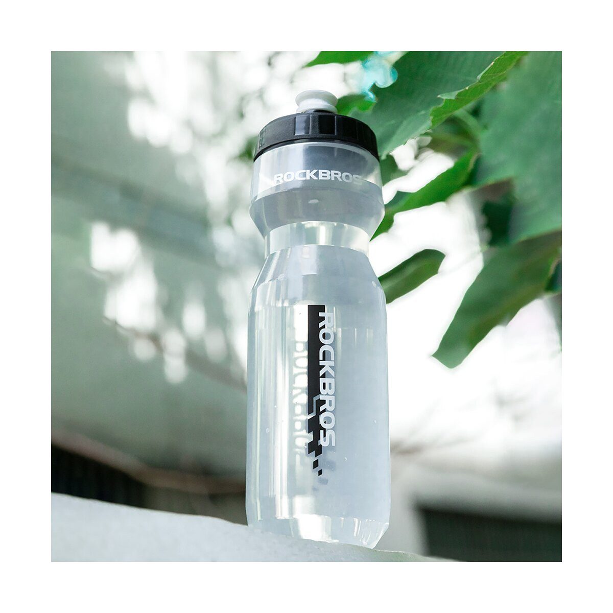 ROCKBROS Trinkflasche Rockbros Fahrradflasche 750 ml Transparent Schwarz
