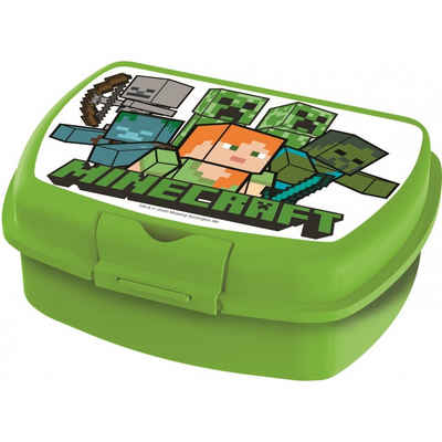 Stor Lunchbox Minecraft Kinder Brotbox Brotdose Frühstücksdose Brotbüchse grün, Kunststoff