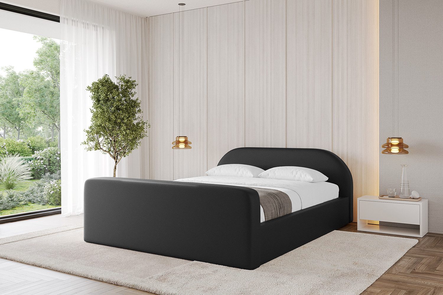 ALTDECOR Polsterbett TIVON-Z-v1 (Polsterbett mit Bettkasten und Lattenrost, Boxbett mit Matratze), Doppelbett mit Stauraum, Bett mit Kopfteil