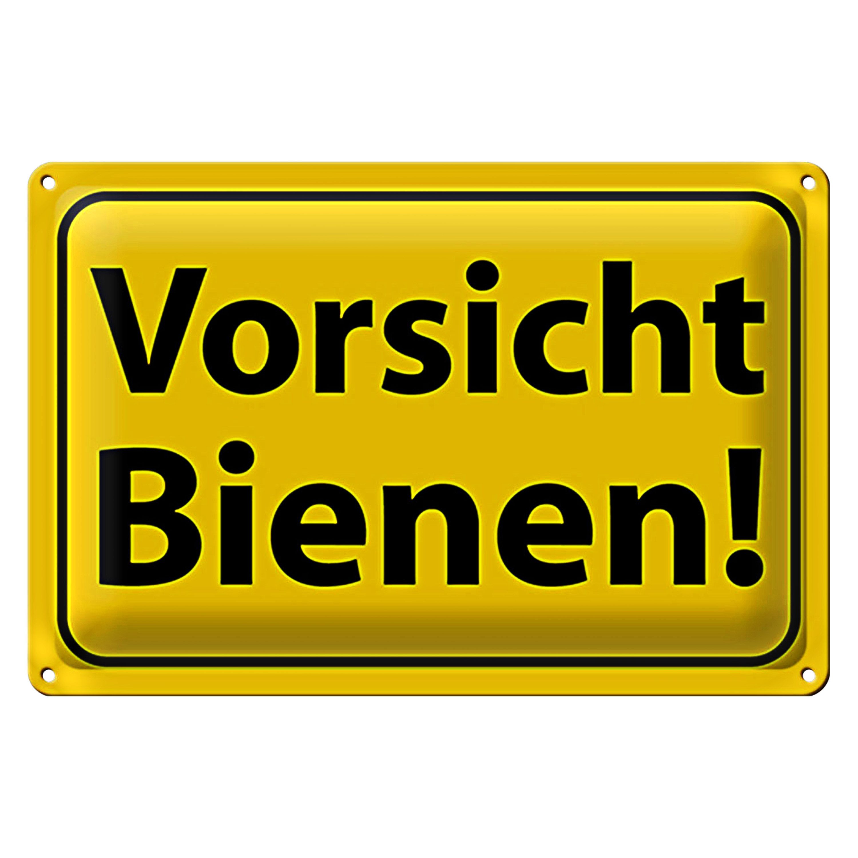 Roomando Metallschild Hinweis 40x30cm Vorsicht Bienen Honig Imker