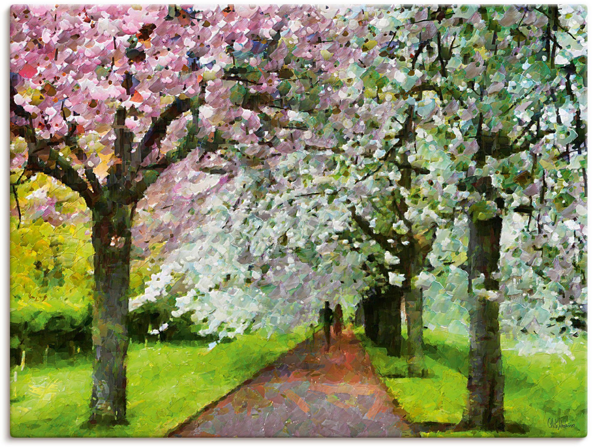 in versch. Wandaufkleber Artland Größen St), Alubild, Wandbild Leinwandbild, Poster als Baumbilder Blühende Kirschen, (1 oder